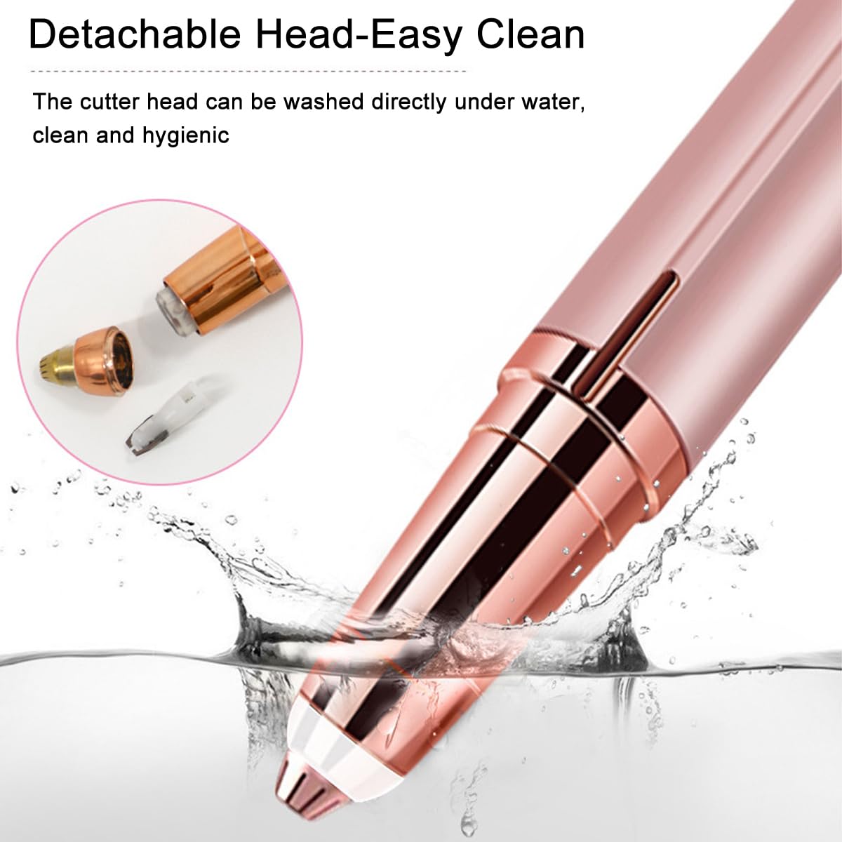 4 Pack Replacement Heads Compatible With Flawless Eyebrow Hair Remover Tool For Women, Rose Gold With A Clean Brush