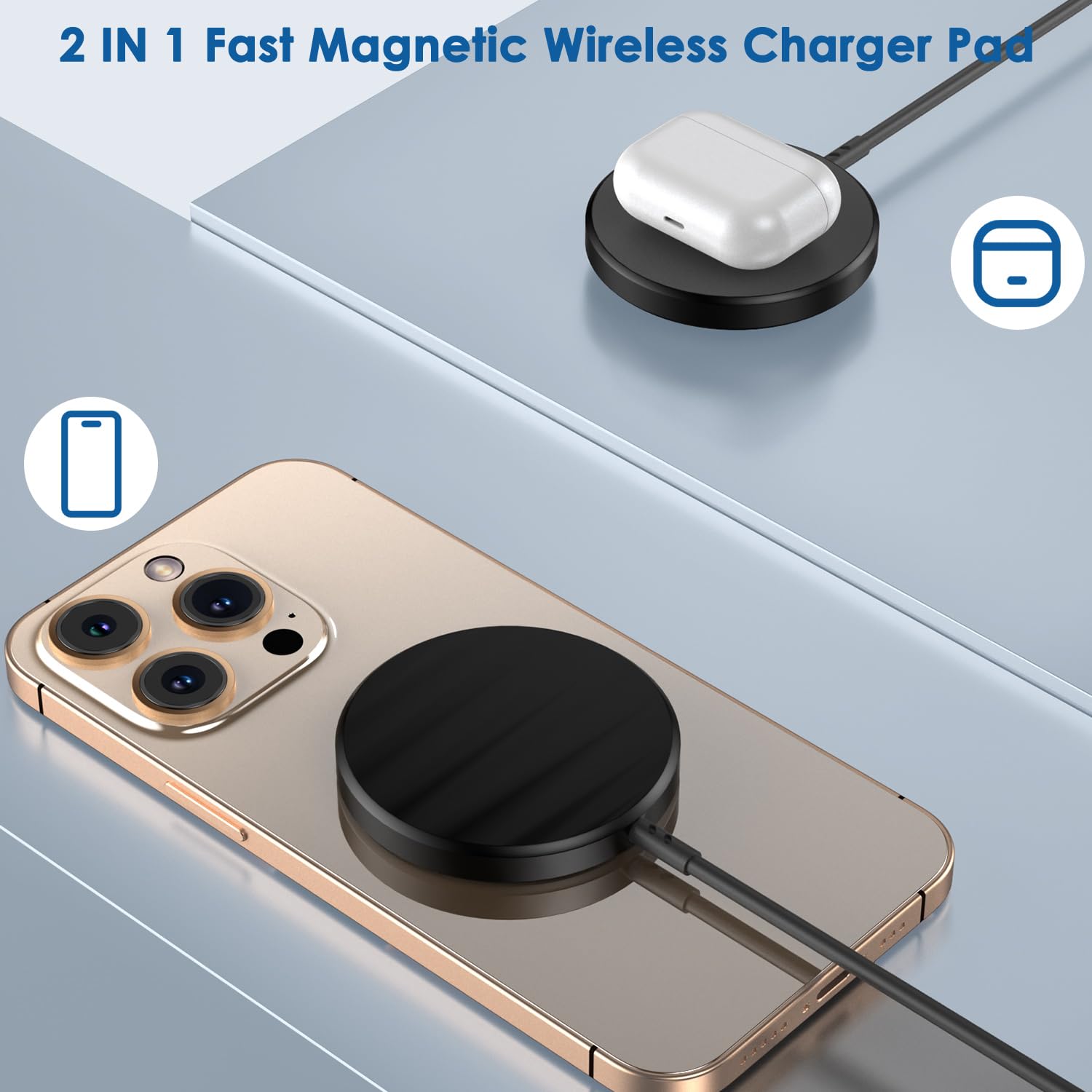 Magnetic Wireless Charger Iphone,6Ft Charger For Apple Magsafe Charger 2Pack Fast Wireless Charging Pad For Iphone 16 Pro Max/16