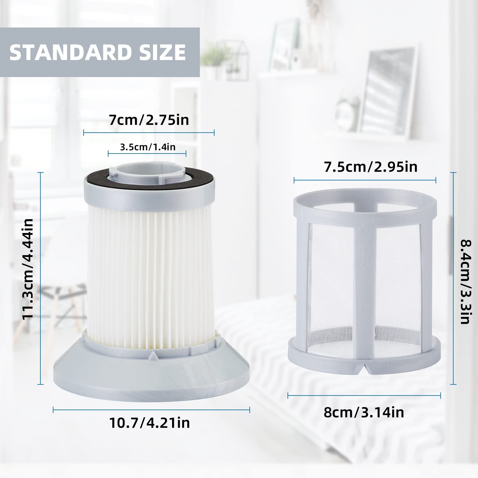 3 Pack Filters For Bissell Zing & Powerforce Bagless Canister Vacuum 2156A / 1665/16652 / 1665W, Zing Vacuum Filter Replacement
