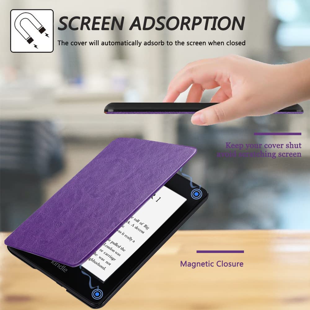 Scsvpn Case For Kindle Paperwhite   All New Lightweight Pu Leather Smart Cover With Hand Strap, Auto Wake/Sleep For 6.8'' Kindle