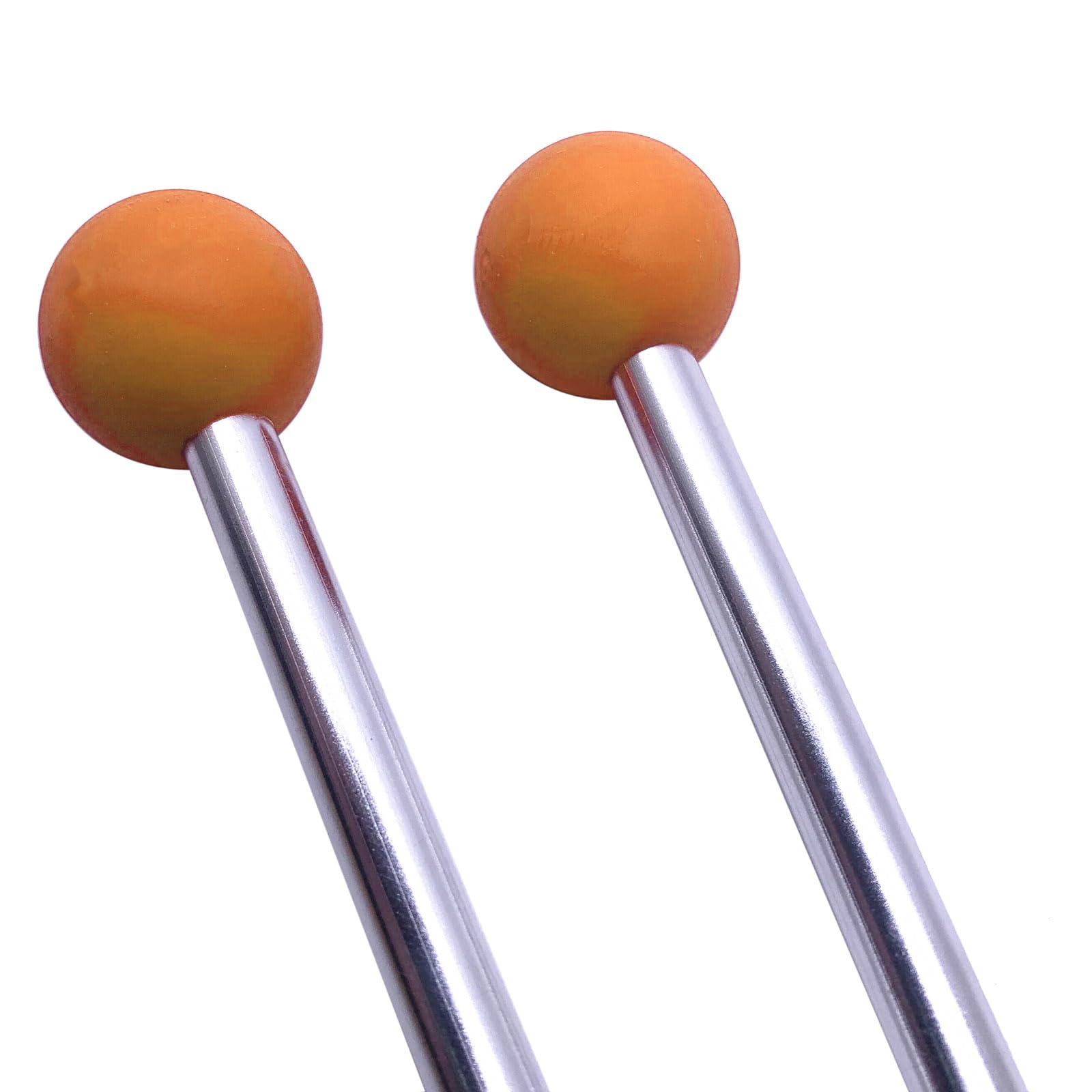 Tuoren Orange Xylophone Mallets Glockenspiel Sticks Rubber Mallets Percussion Sticks For Tongue Drum, Glockenspiel, Xylophone, C