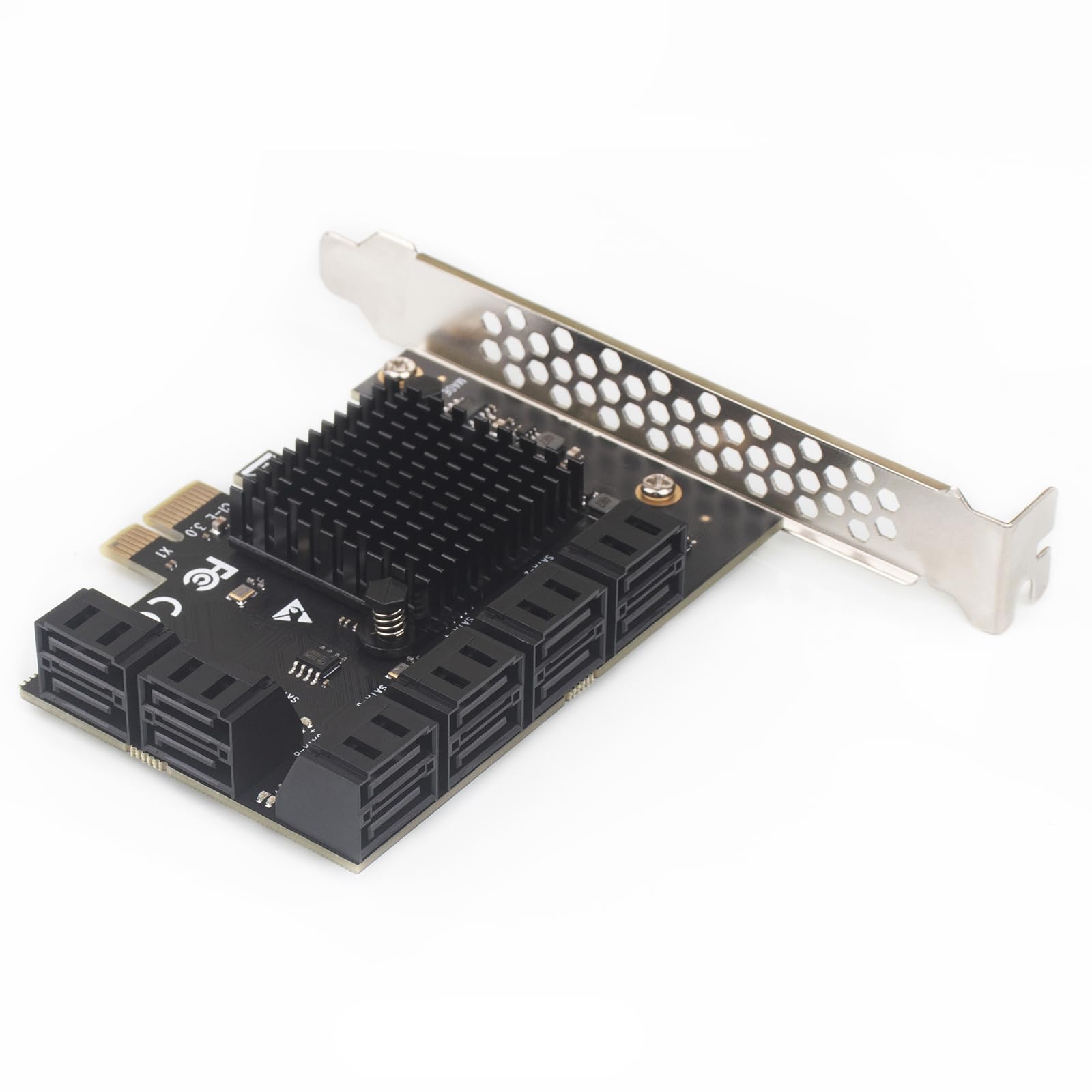 12 Port Pcie Sata Expansion Card With Sata Cables And 1:5 Sata Splitter Power Cable   Compatible With Windows, Linux, Mac Os, Na