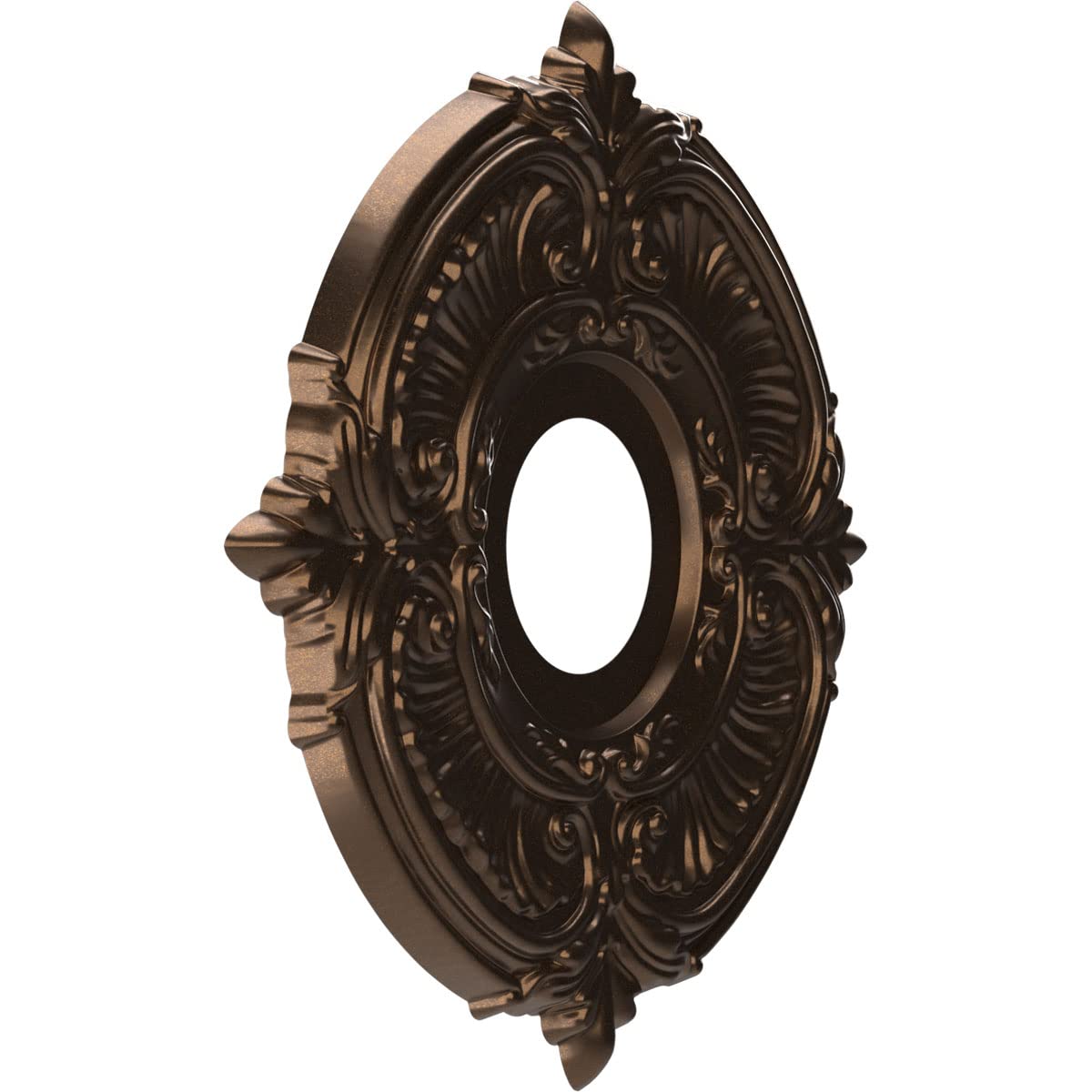 Ekena Millwork Cmp13Atcab Attica Thermoformed Pvc Ceiling Medallion (Fits Canopies Up To 5''), 13''Od X 3 1/2''Id X 3/4''P, Meta