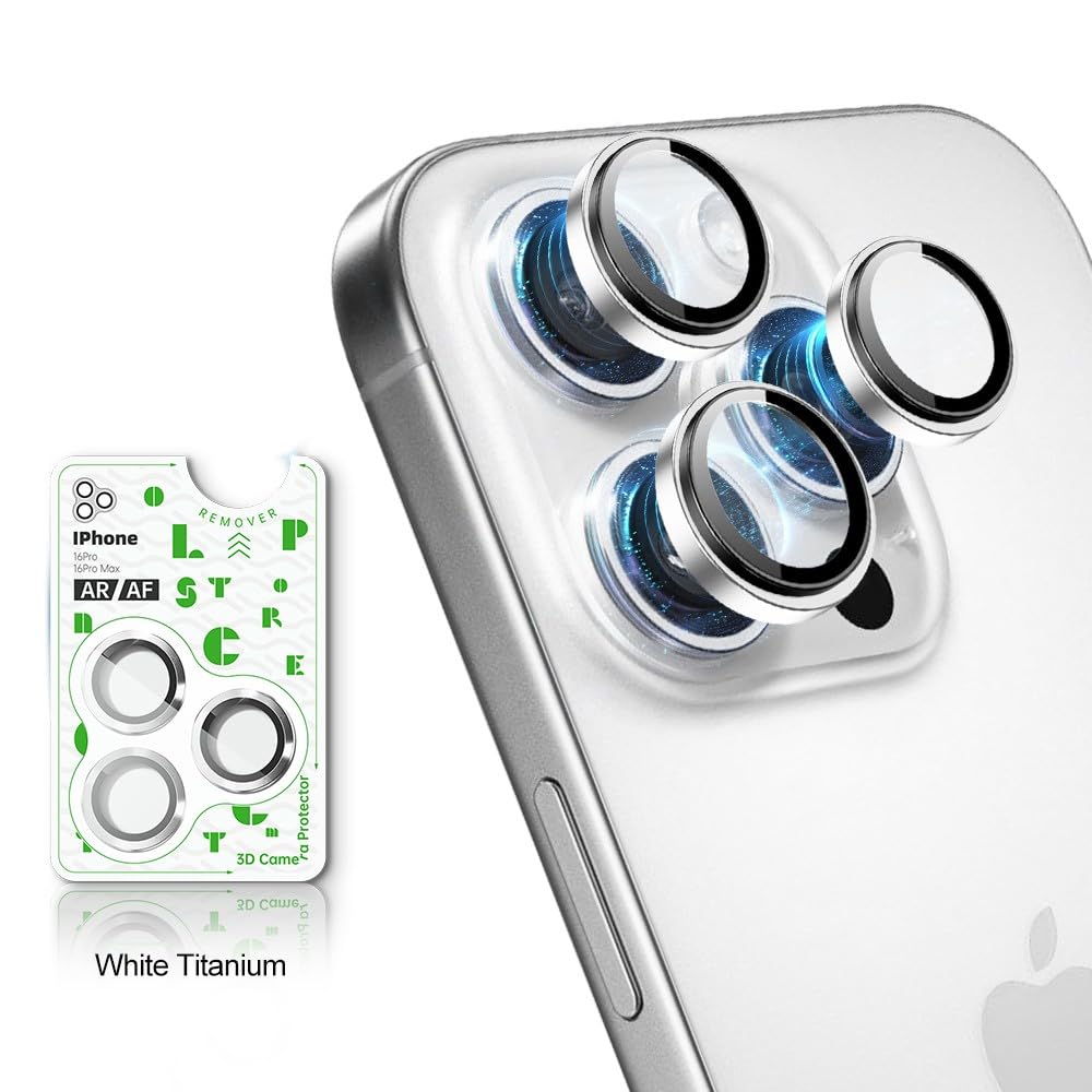 Arerco Camera Lens Protector For Iphone 16 Pro Max /Iphone 16 Pro, Anti-Scratch, Anti-Shatter, Case-Friendly, Tempered 9H+ Glass