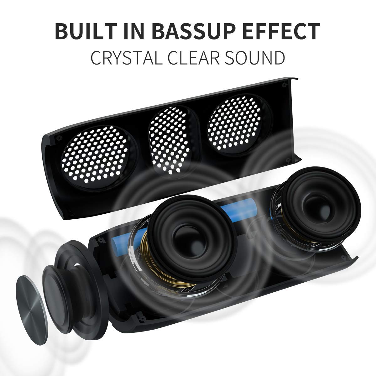 Bluetooth Speaker,Musibaby M88 Speaker,Speakers Bluetooth Wireless,Dual Pairing, Bluetooth 5.0,Loud Stereo Sound,Booming Bass,30H Playtime For Home& Outdoor Party,Beach,Portable Speaker,Gifts(Black)