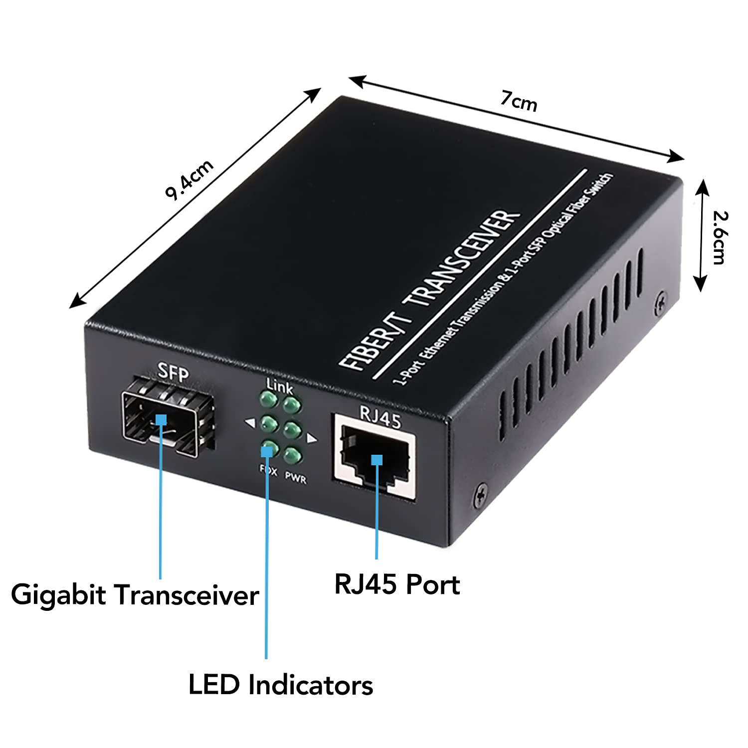 A Pair Of 1.25G/S Bidi Gigabit Multi Mode Fiber Ethernet Media Converter With 2Pcs Bidi Sfp Lc Dual Transceiver Module Included, 10/100/1000Base Tx To 1000Base Sx Smf Rj45 To Sfp Slot Up To 550M