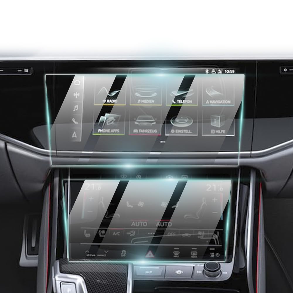 IPG ProActive for Audi 2018-23 A8L Navigation + Second TouchScreen (2 Pieces) 9H Hardness Screen Protector Smooth Glass Touch Ul