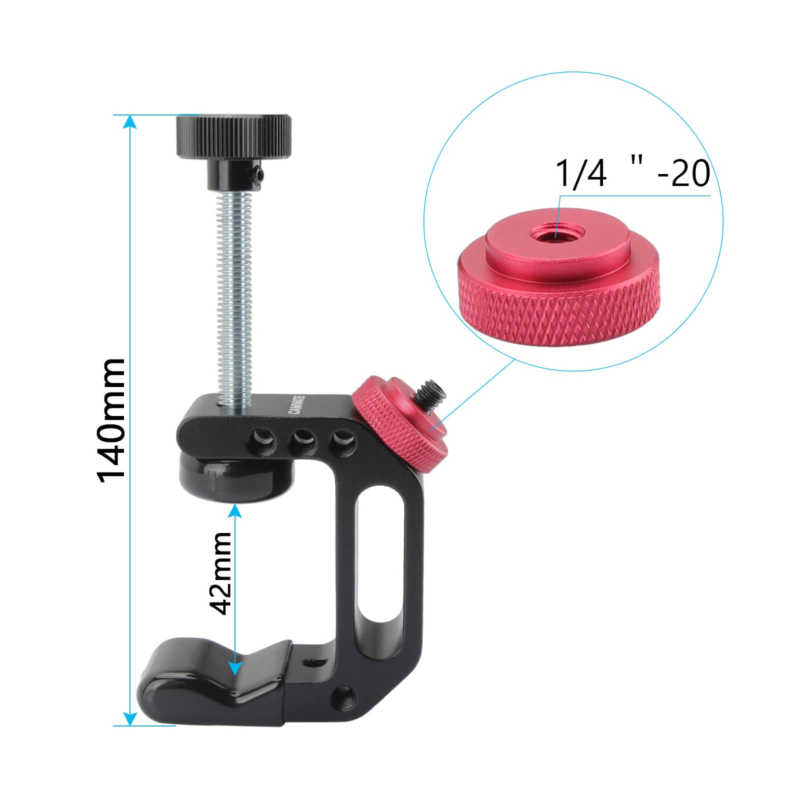 Camvate Universal C Clamp With 1/4-20 Thread Screw Mount For Microphone Stand Mount - 2173