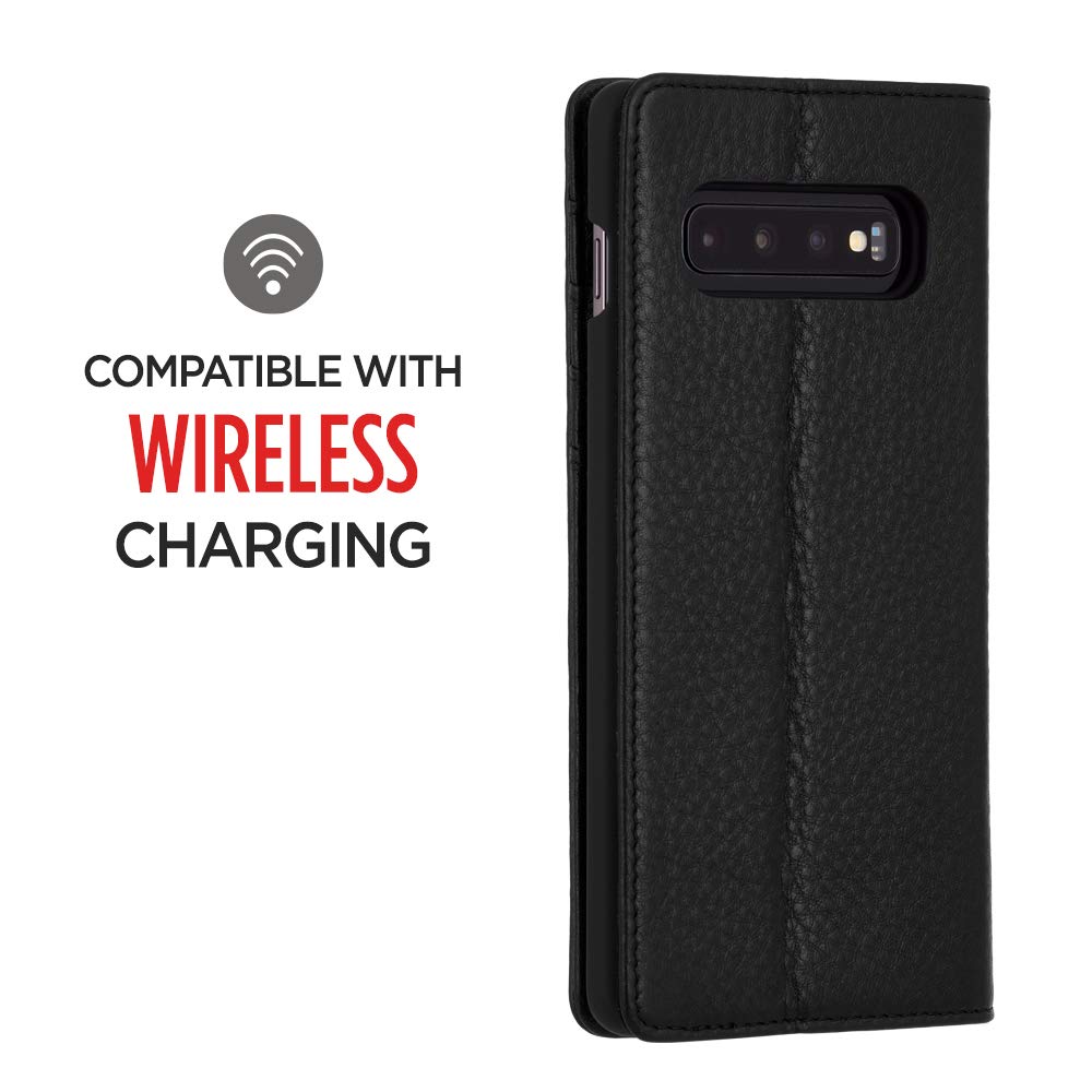 Case Mate   Wallet Folio   Samsung Galaxy S10+ Leather Wallet Folio Case   Black Leather
