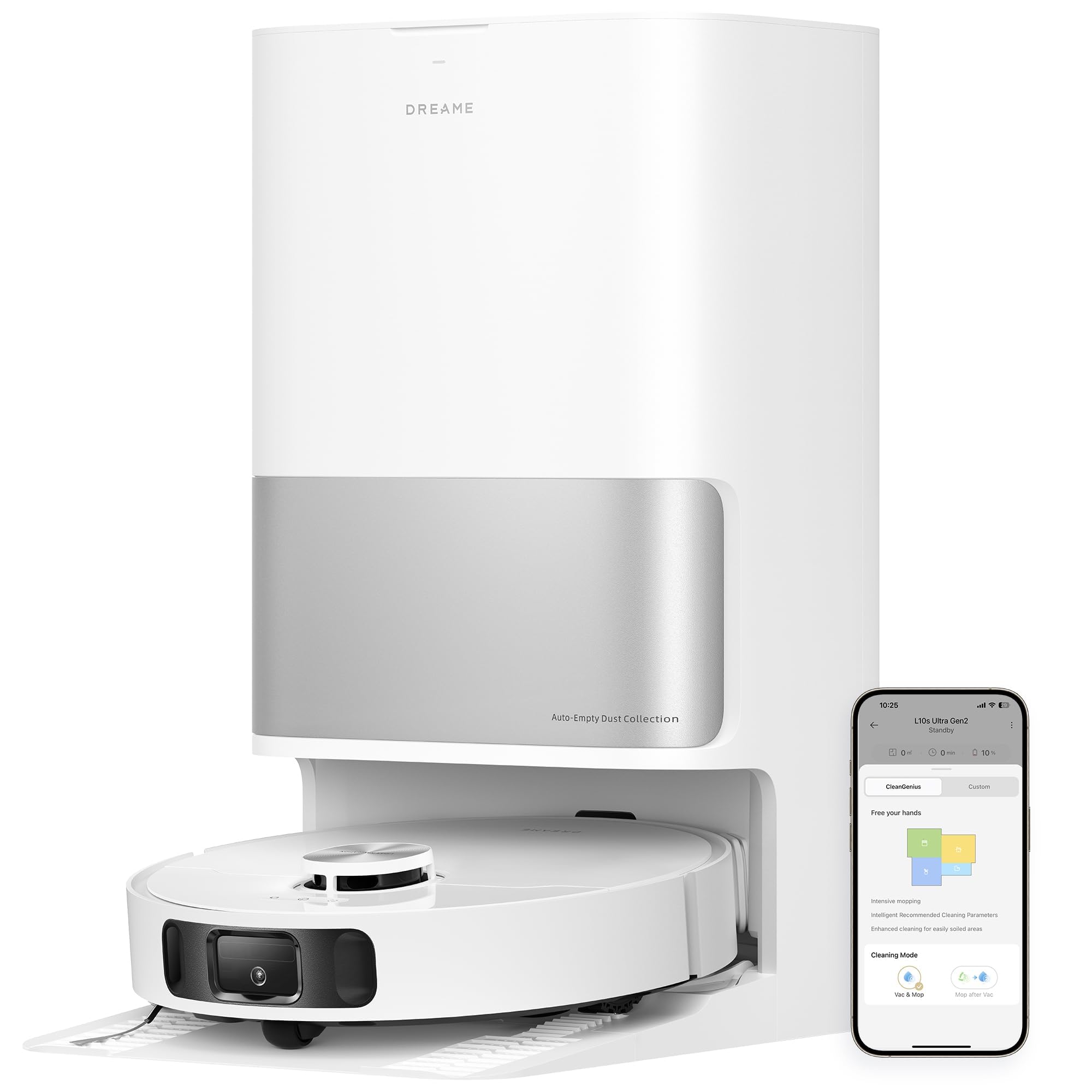 Dreame L10S Ultra Gen 2 Robot Vacuum And Mop, 10,000Pa Suction, Mopextend Technology, All In One Base Station, Pet Friendly, Ver