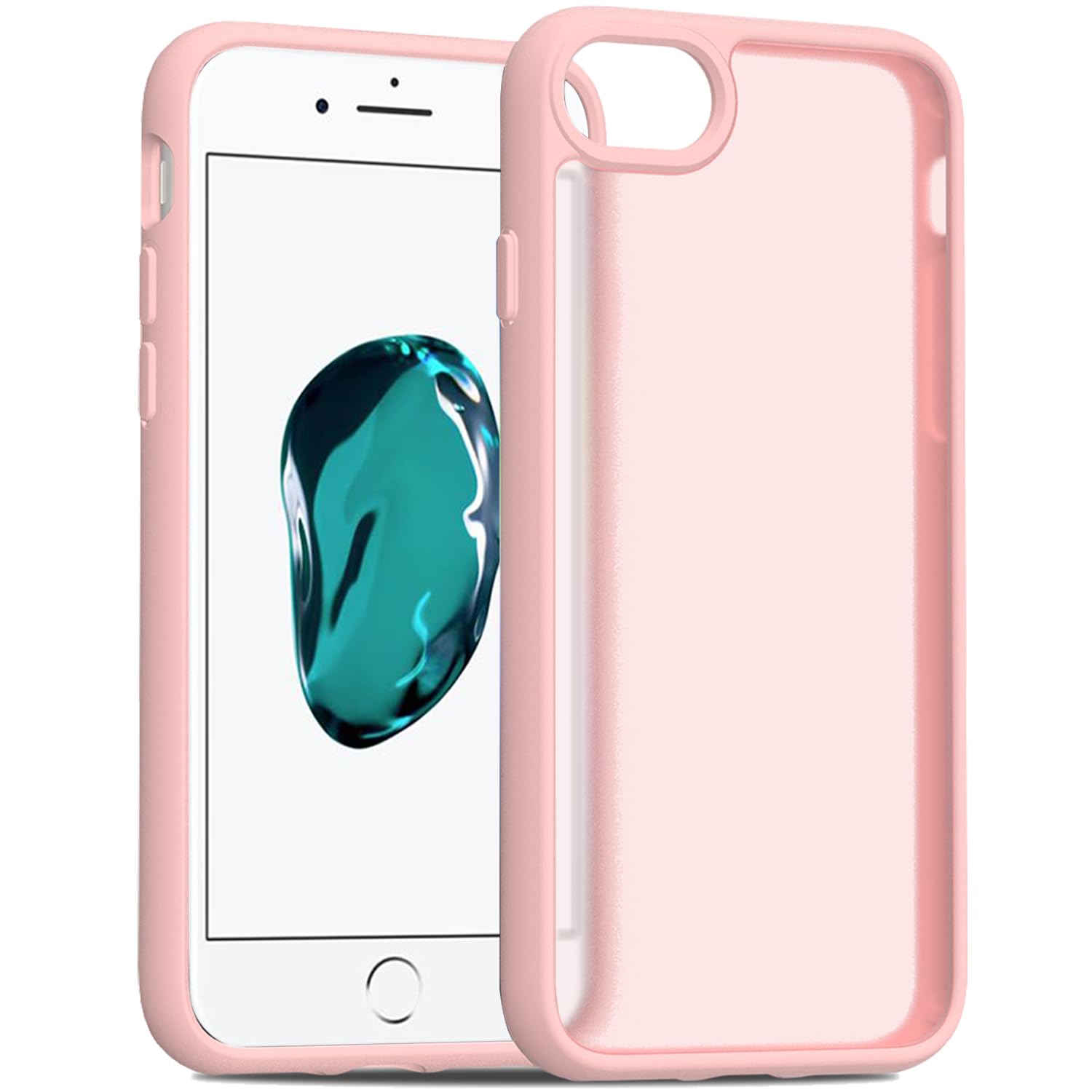 Tenoc Phone Case Compatible With Iphone Se (2Nd 2020 And 3Rd 2022 Generation) & Iphone 7 & Iphone 8, Pink Case Translucent Prote