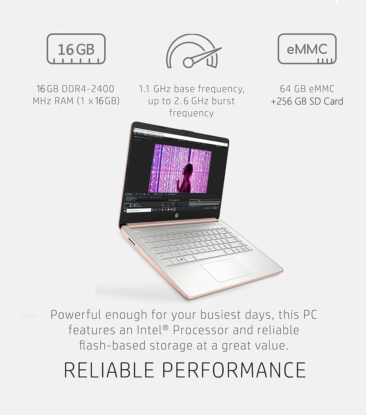 Hp Newest 14In School And Business Laptop, Intel Quad Core N4120 Cpu, 16Gb Ram, 64Gb Emmc, 256Gb Micro Sd, 1 Y Office 365, Webca