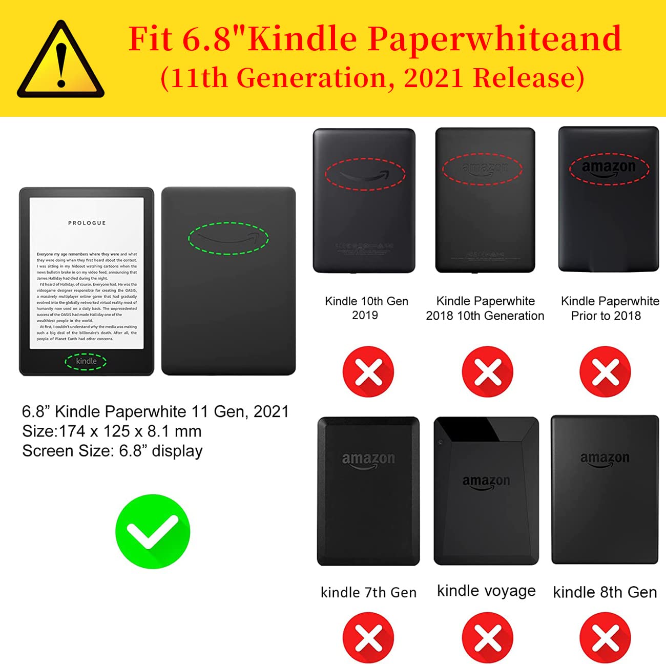 Case For Kindle Paperwhite 11Th Generation 6.8   , Durable Pu Leather Cover With Auto Wake/Sleep Cover For Kindle Paperwhite 11T