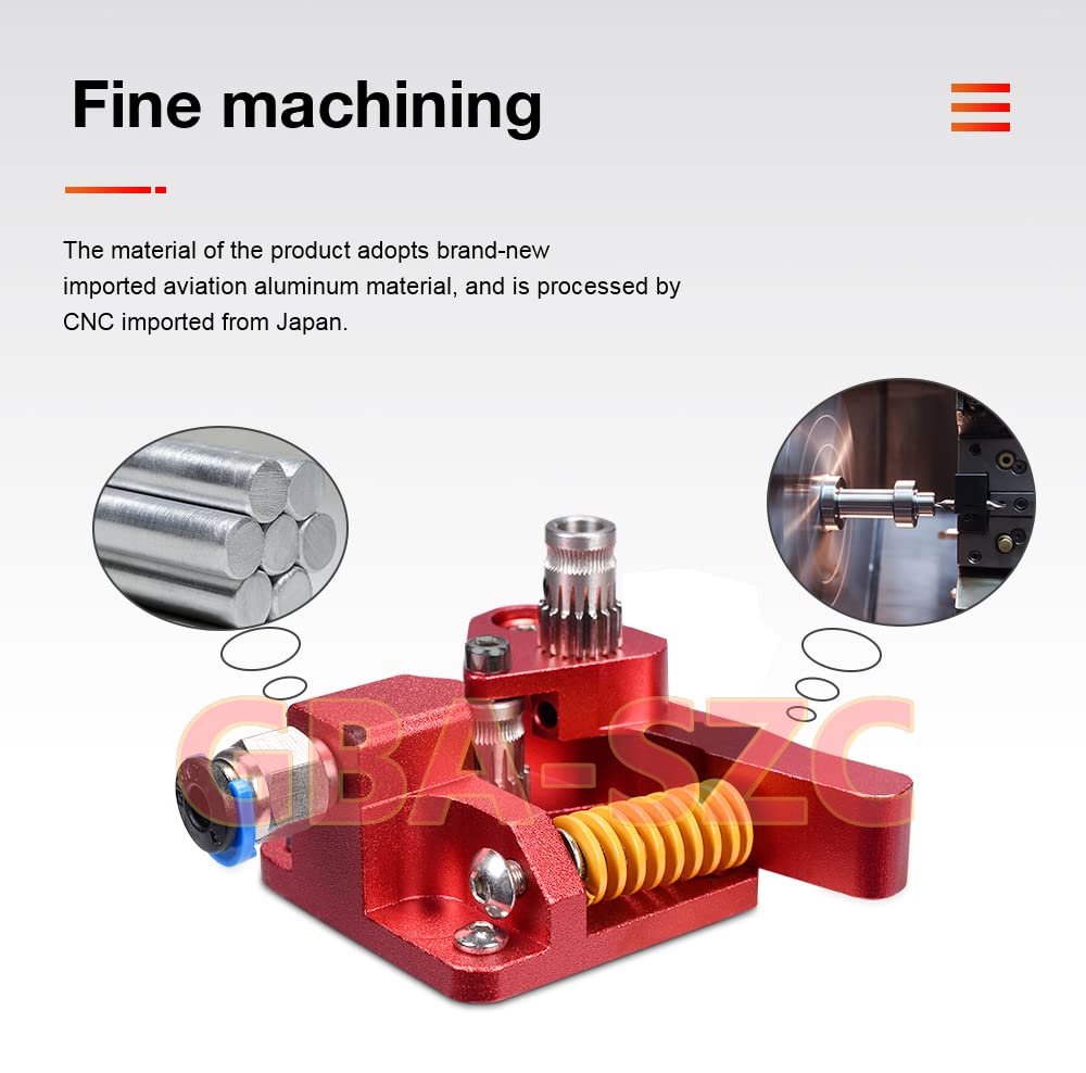 Gba Szc Ender 3 Dual Gear Extruder,Dual Drive Metal Extruder For Ender 3 V2/Pro/Ender 5/Plus/Cr 6 Se/Ender 3 Neo/Max Neo/Cr10/10