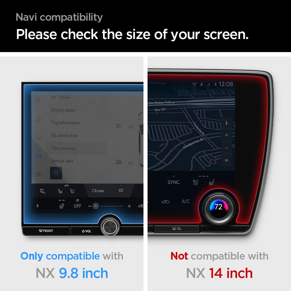 Spigen Tempered Glass Screen Protector [Glastr Slim] Designed For Lexus Nx (2022/2023/2024/2025) 9.8 Inch Dashboard Touchscreen   Crystal Clear