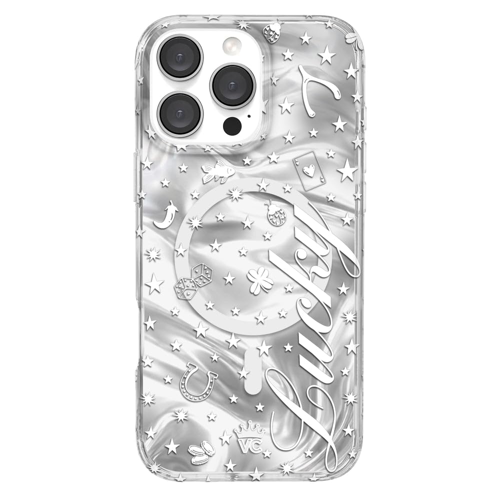 VELVET CAVIAR for iPhone 16 Pro Max Case - Compatible with MagSafe - 10ft Drop Tested - Silver Holographic Phone Cases - Lucky G