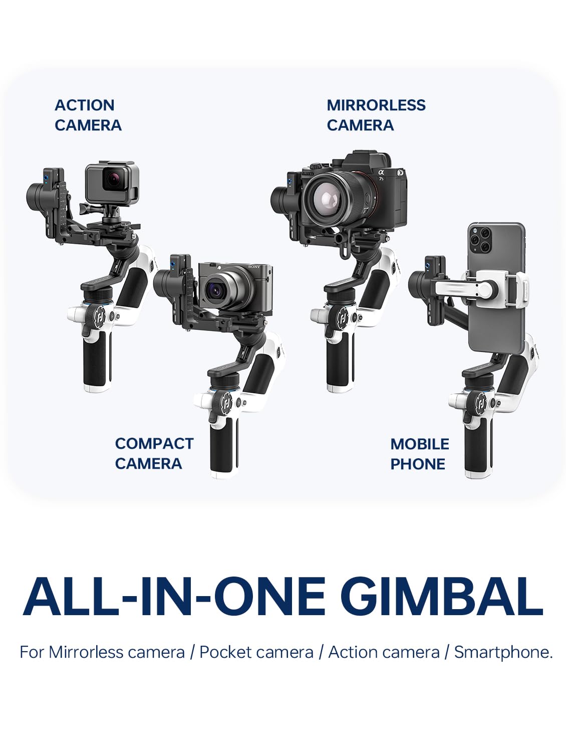 Feiyutech Scorp Mini 2 Kit White[Official] All-In-One Camera Stabilizer 3-Axis Handheld Gimbal For Mirrorless&Dslr Camera Fits S