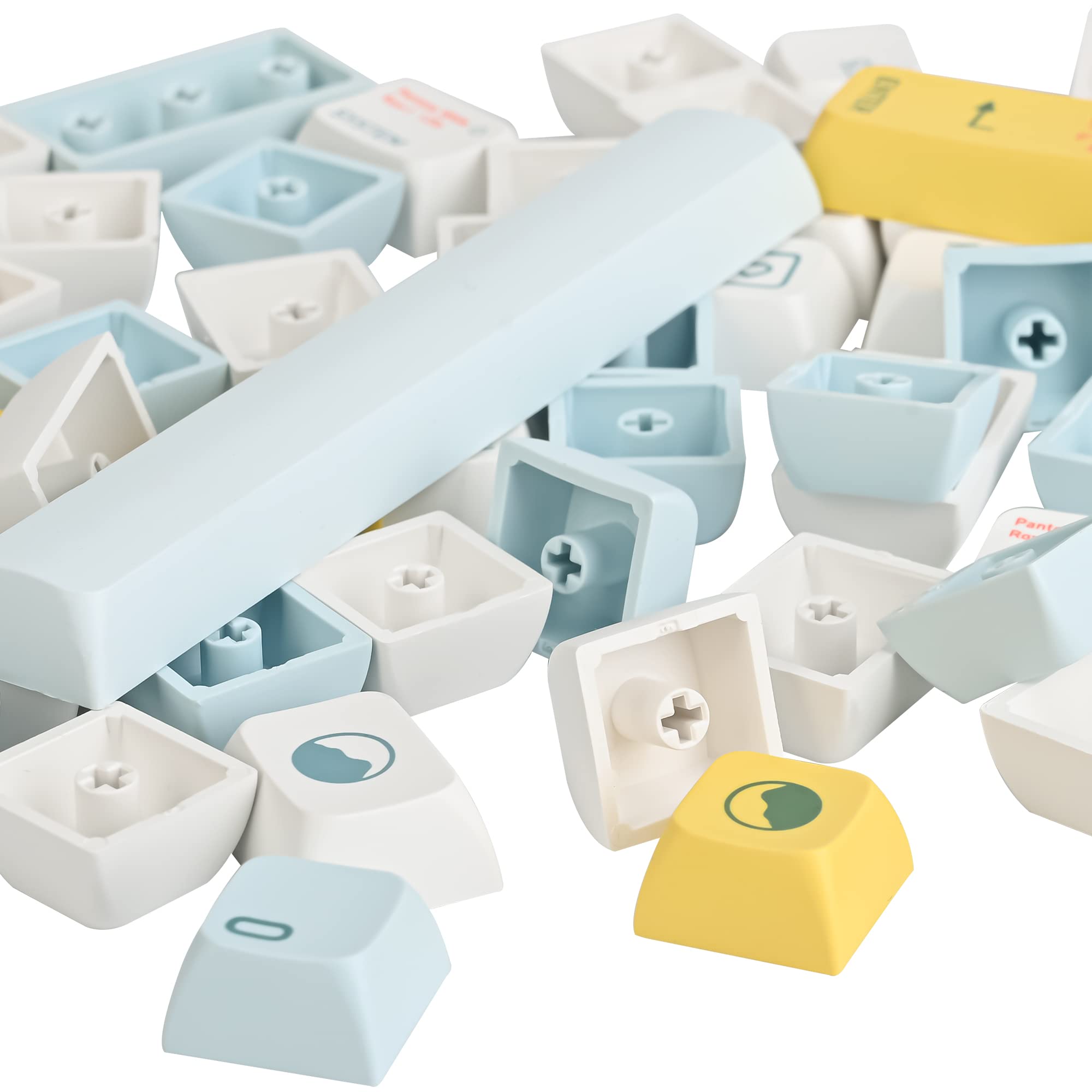 Surmen Cute Pbt Keycaps Xda Profile Keycaps 60 65 Percent For Cherry Gateron Mx Switches Mechanical Keyboard (Sky)
