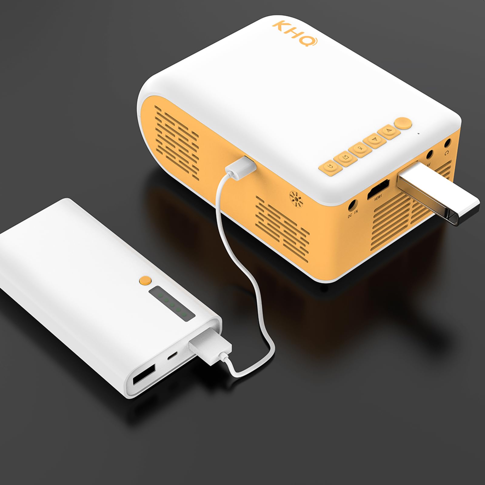 Khq Mini Projector, Upgraded Portable Projector Support 1080P 170'' Mini Hd Movie Projector, Outdoor Projector With Stylish Stre