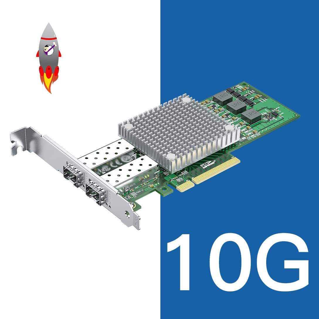 10Gb Sfp+ Pci E Network Card Nic, With Broadcom Bcm57810S Chip, Dual Sfp+ Port Card, Pci Express X8, Ethernet Lan Adapter Support Windows/Windows Server/Linux/Vmware Esxi