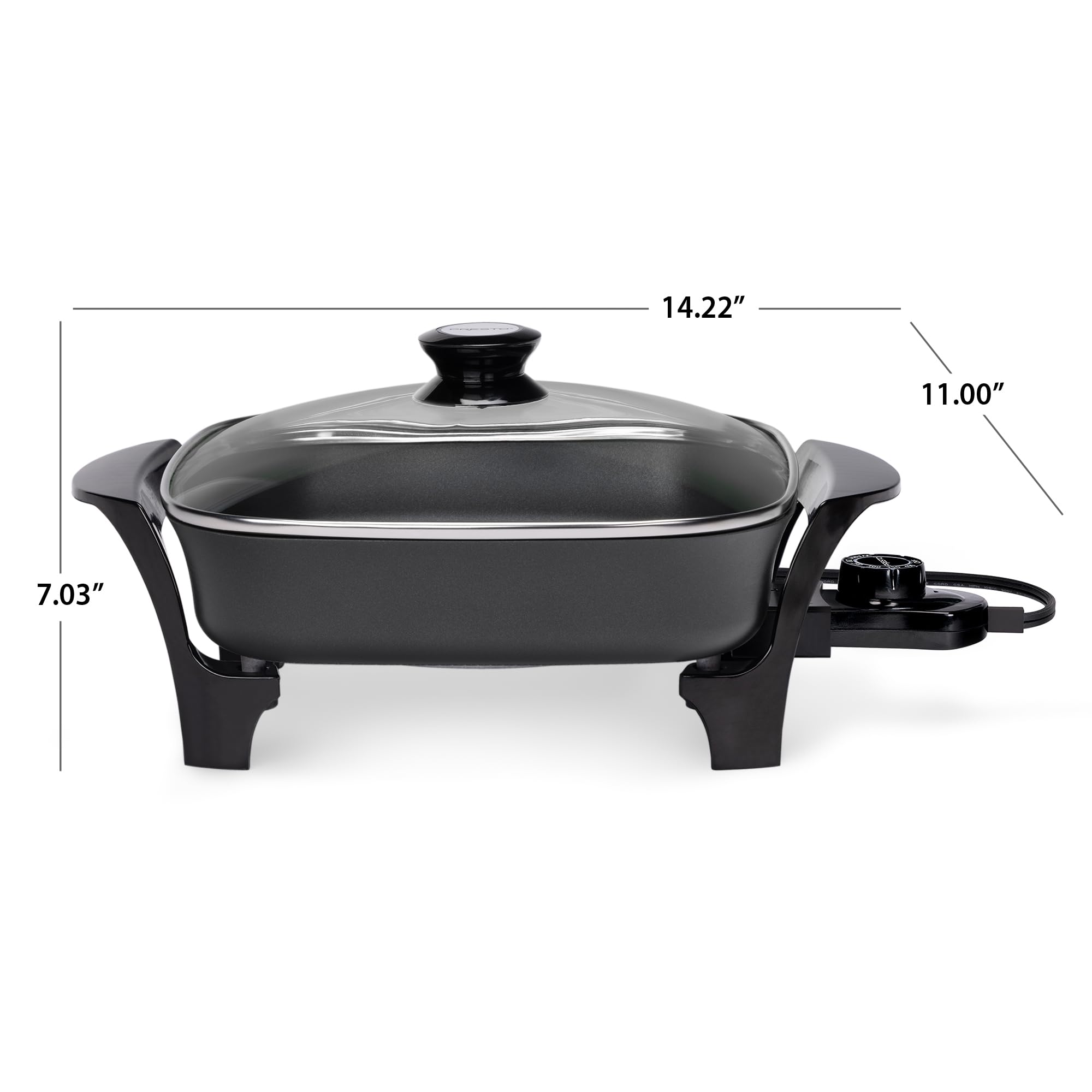 Presto 06626 11 Inch Electric Skillet W/Glass Lid