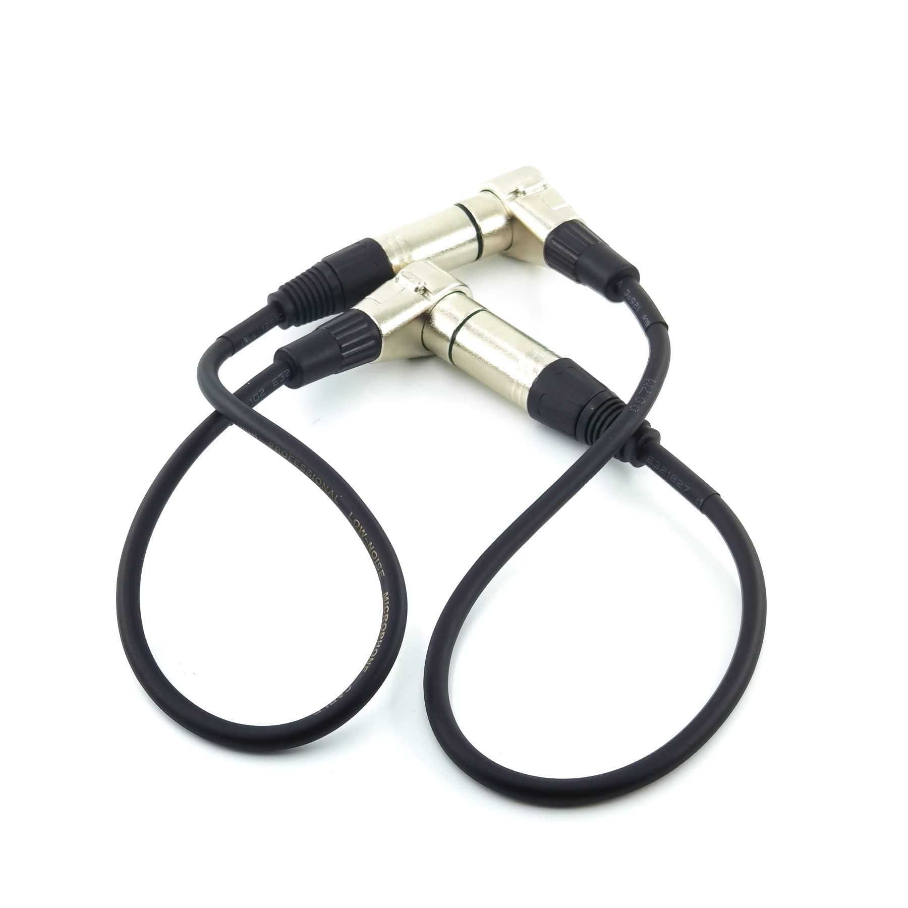 Wjstn Right-Angle Female To Straight Male Xlr Plug Cable - 2Ft Xlr Camera Adapter