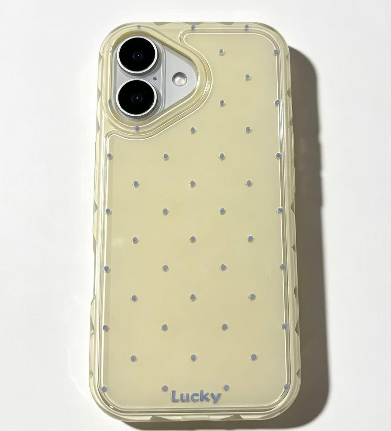 Dwginnt for iPhone 17 6.3 Inch Cute Polka Dot Phone Case Soft TPU Slim Durable Protective Aesthetics Design Cover for Girls Wome