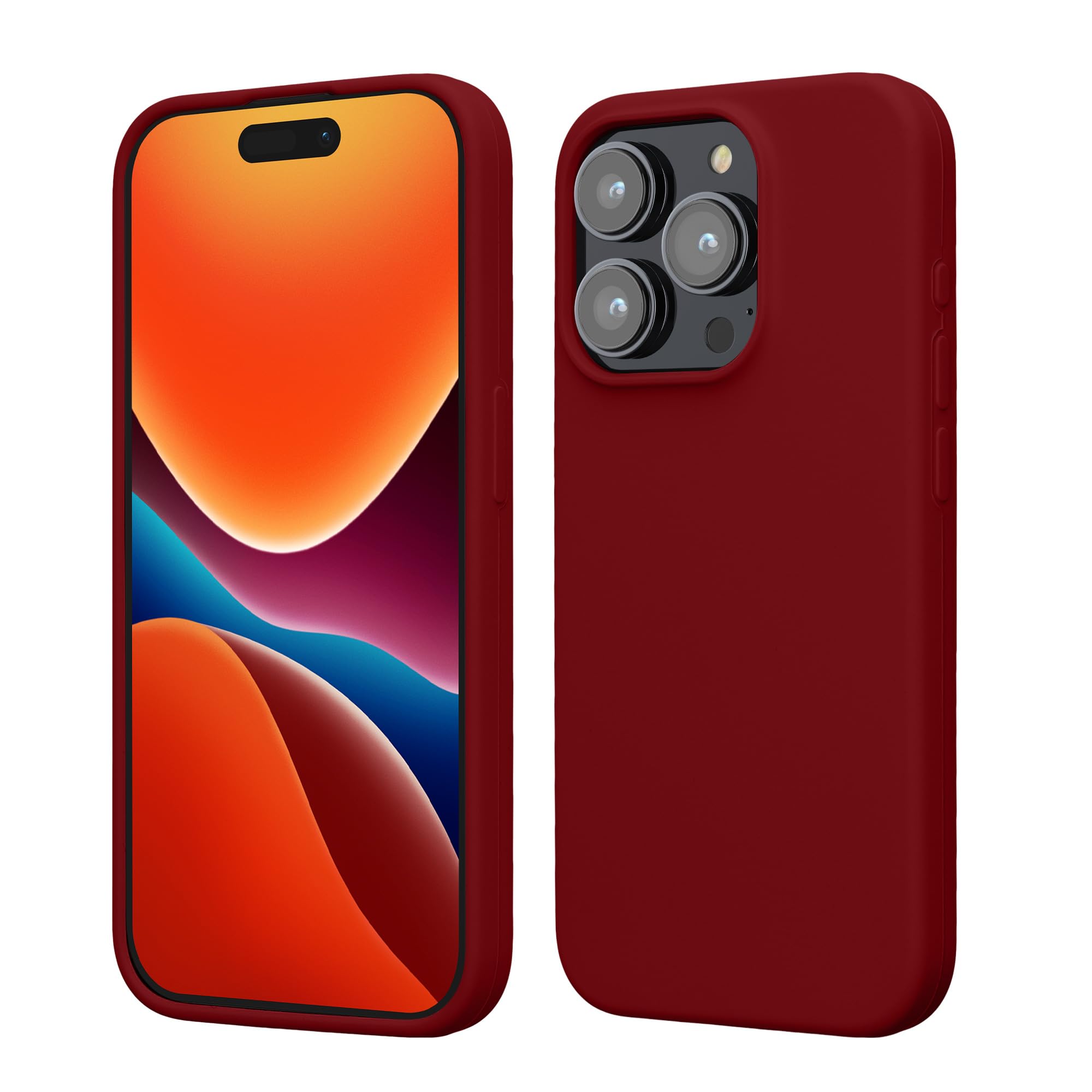 kwmobile Case Compatible with iPhone 15 Pro Case - Slim Soft TPU Silicone Cover - Rhubarb Red