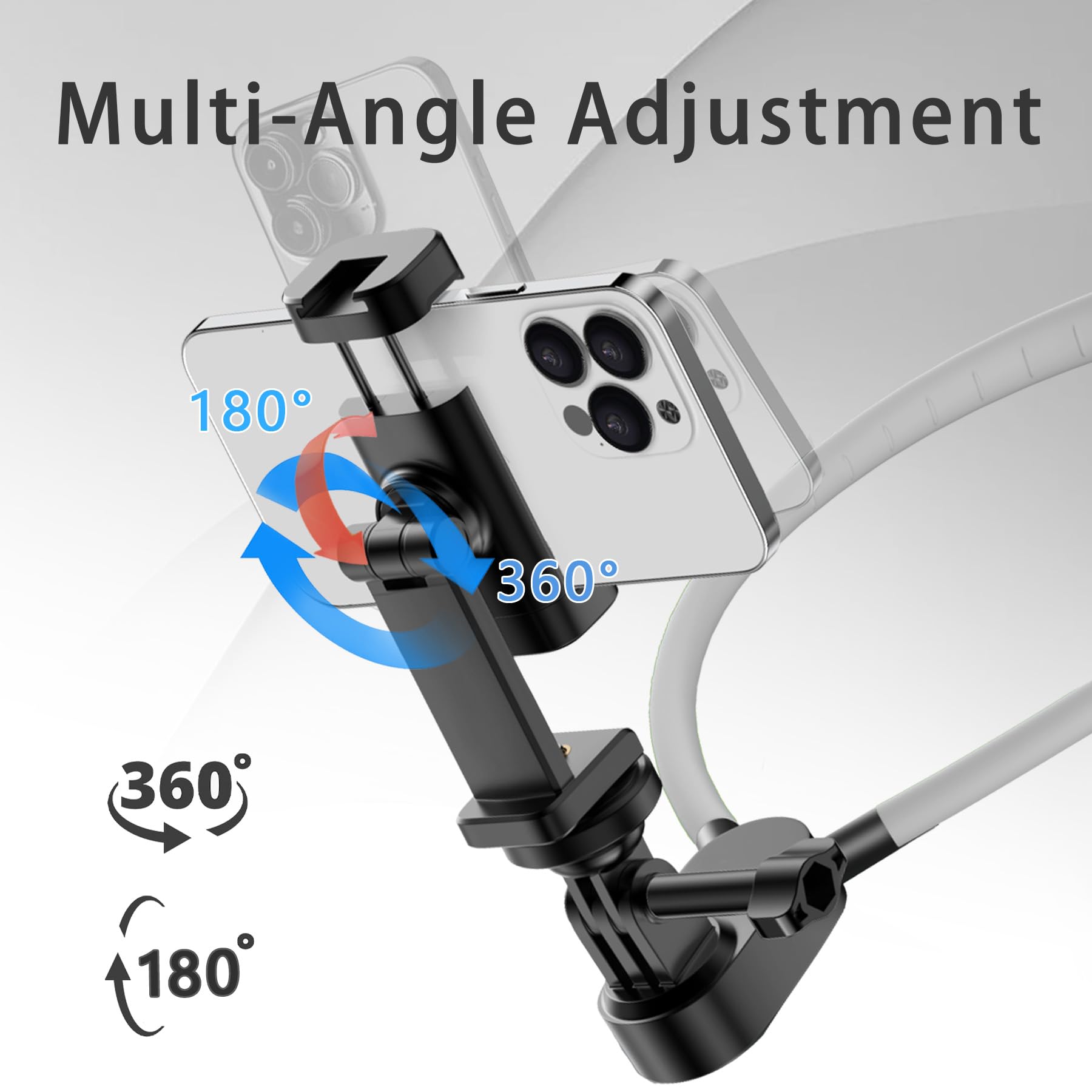 Neck Phone Holder, Hands Free Magnetic Neck-Mounted Phone Holder With Remote Control, Adjustable Pov/Vlog Chest Phone Mount, Com