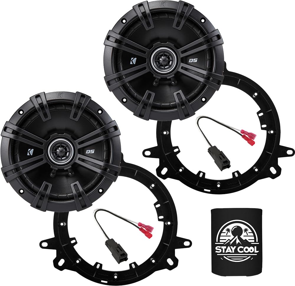KICKER Rear Door 6.5 Speakers Kit for Toyota Tacoma (w/o JBL) 2019-2023 Upgrade Kit - Pair of DS Series 6 1/2 Inch Coaxial Speak