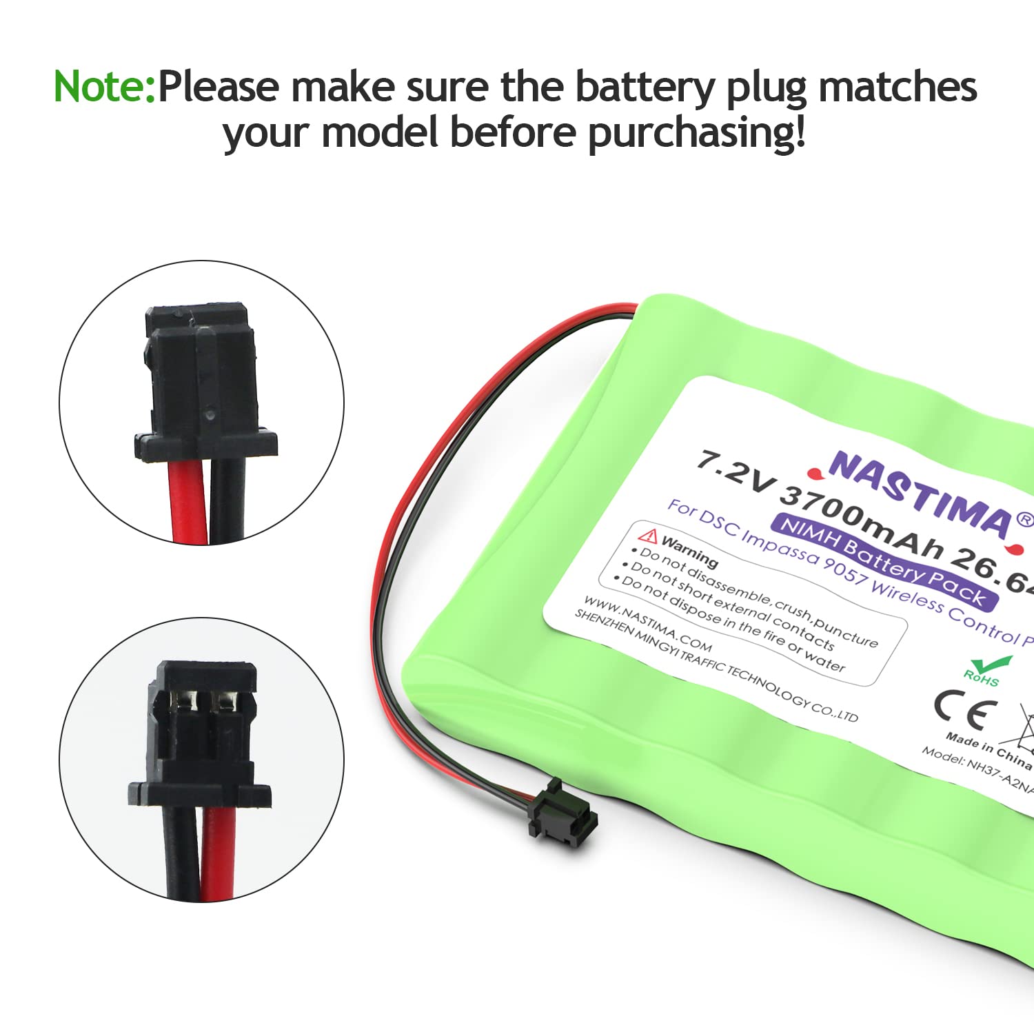 Nastima 7.2V 3700Mah Replacement Battery For Dsc Impassas 9057, 6Ph H 4/3A3600 S D22, 7.2V Rechargeable Ni Mh Battery Pack For A