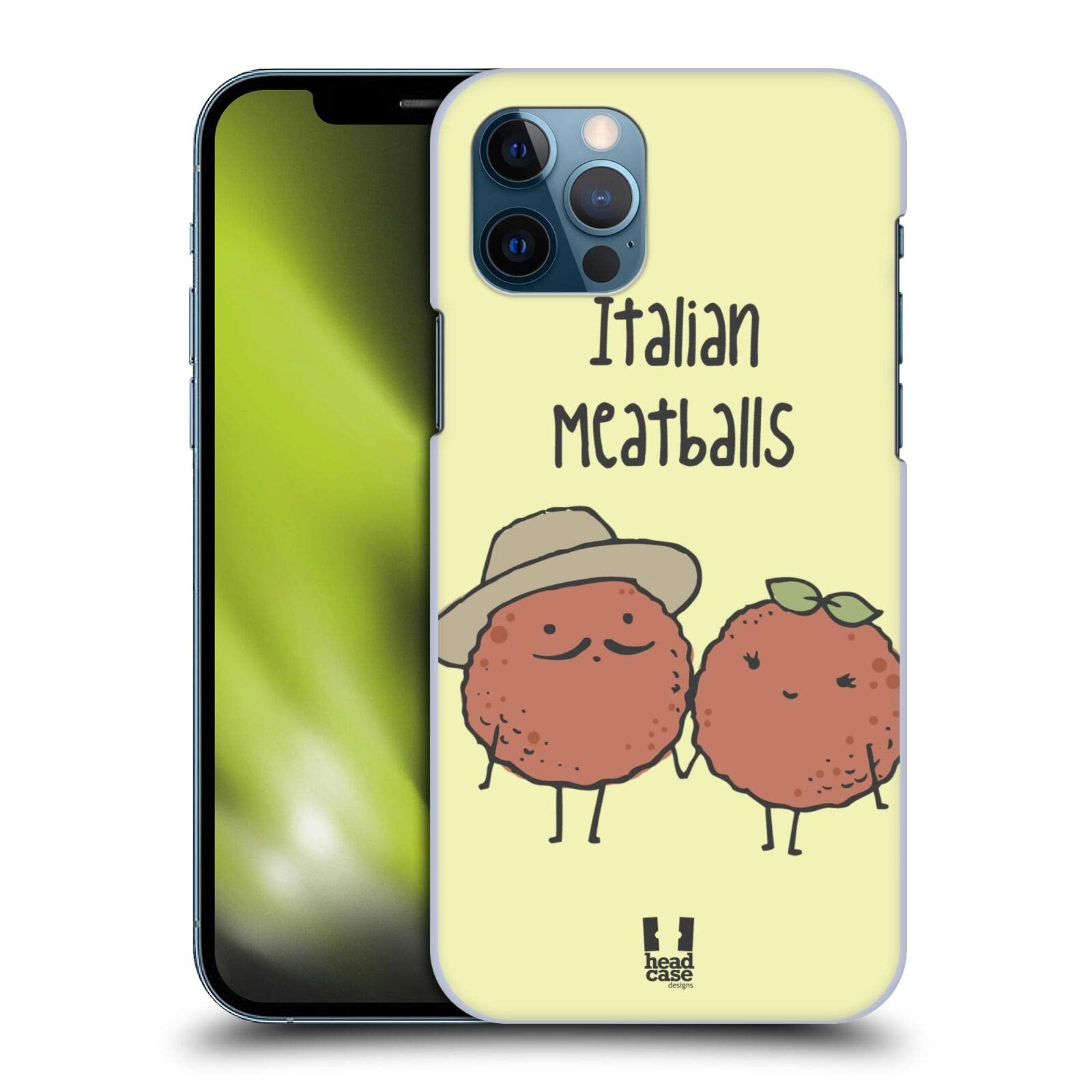 Head Case Designs Italian Meatballs Yummy Doodle Hard Back Case Compatible with Apple iPhone 12 / iPhone 12 Pro