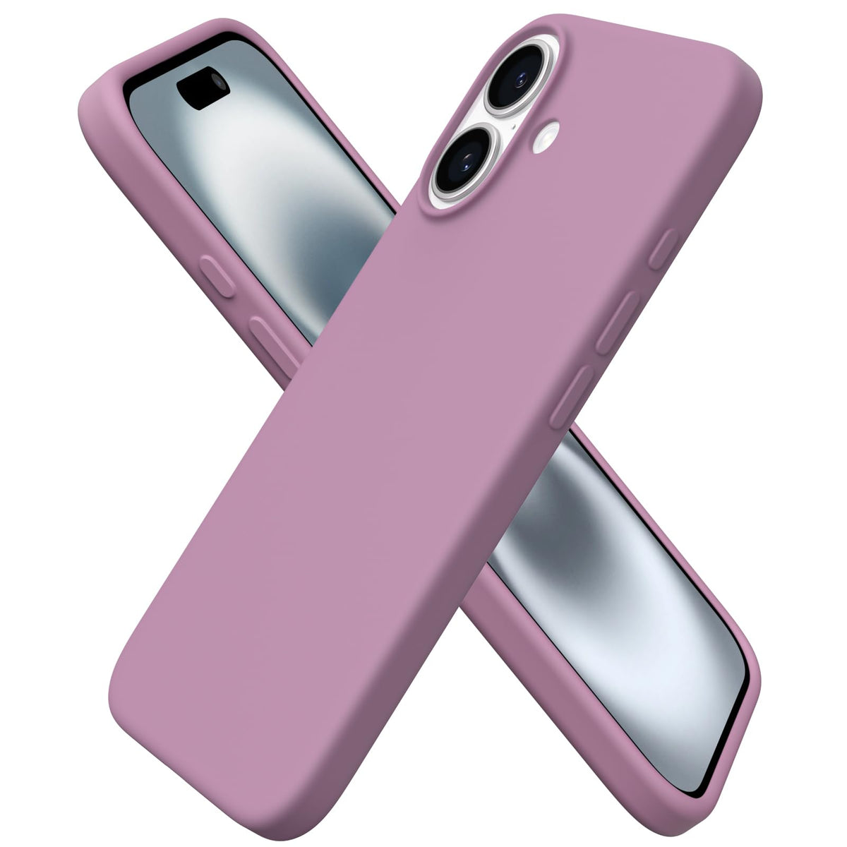 Ornarto Compatible With Iphone 16 Case 6.1'', Slim Liquid Silicone 3 Layers Full Covered Soft Gel Rubber Shockproof Phone Case,