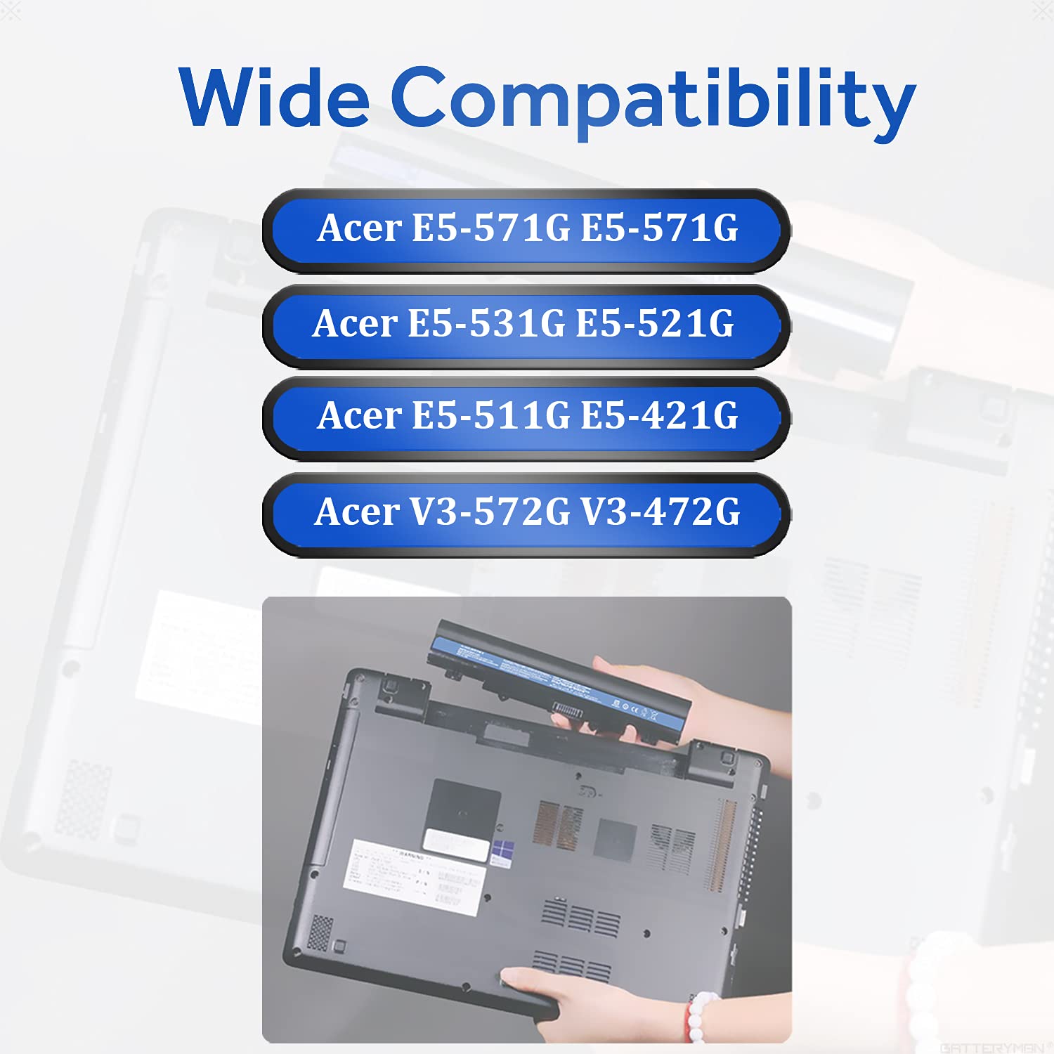 Batterymon Al14A32 Battery For Acer Aspire E5 572 E572G E5 571 E5 531 E5 511 E5 471 E5 421 V3 472 V3 572 V3 572 V3 572G Series,