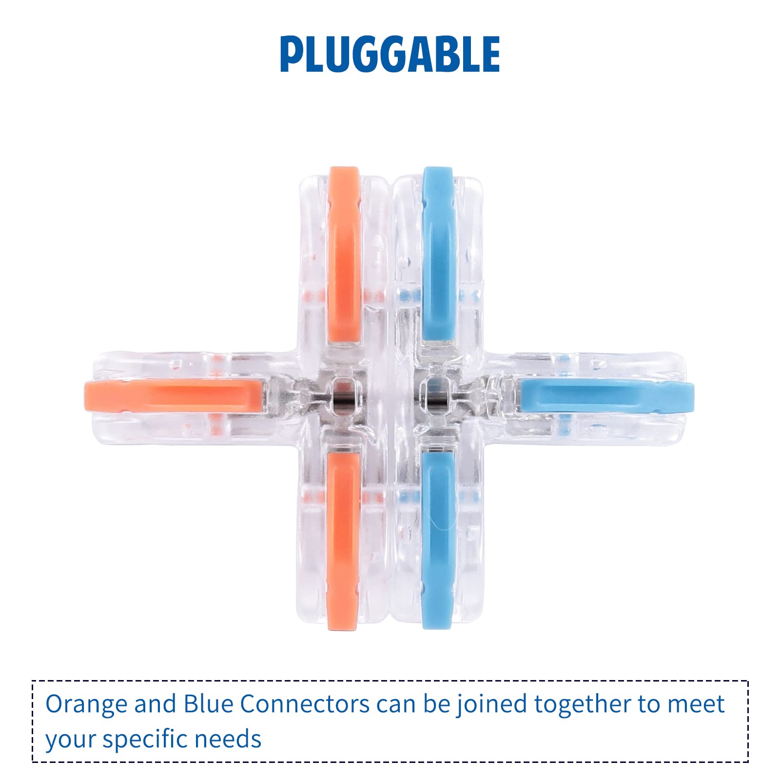 Brightfour T Tap Connectors For Awg 28 12, Lever Wire Connectors 40 Pack, Pushin 3 Way T Connectors For Wiring, 10 Mount Bases I