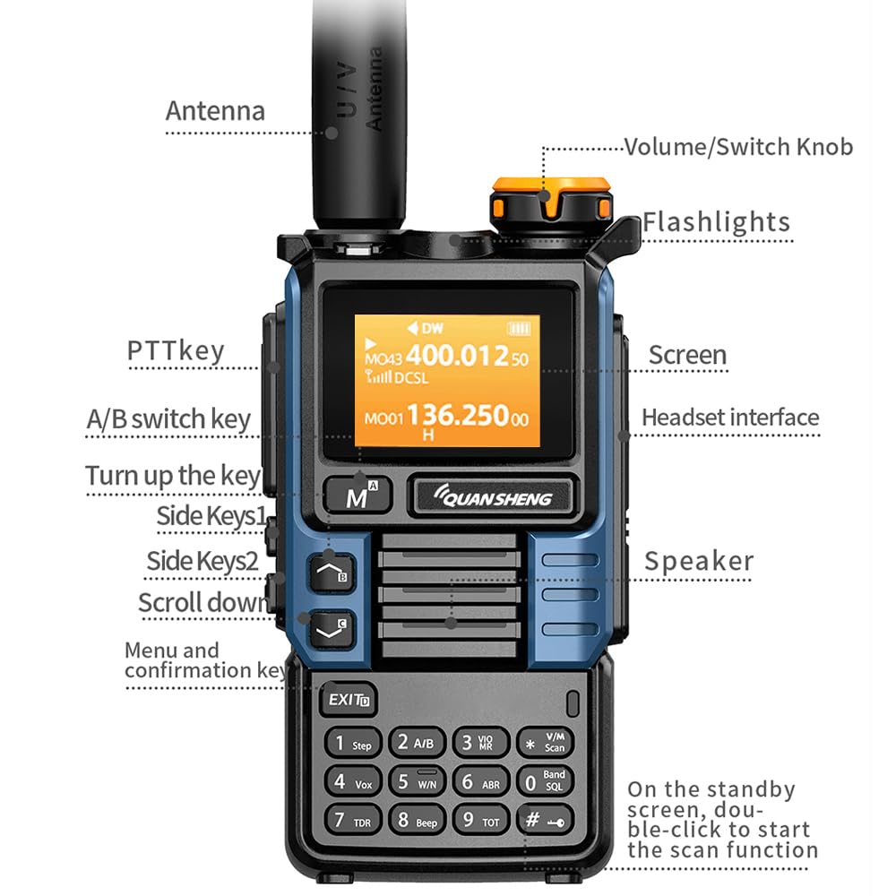 Quansheng Uvk5(99) Am/Fm/Dtmf Walkie Talkie 200Ch 20 1000Mhz Walkie Talkie Noaa Weather Forecast With Flash Copy Frequency Tpye
