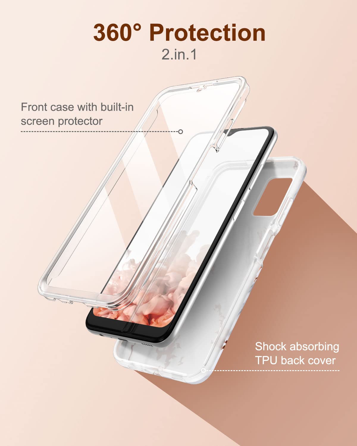 Suritch For Galaxy A03S Case (International Model), [Not For Us Version] With Built In Screen Protector Protective Shockproof Ph