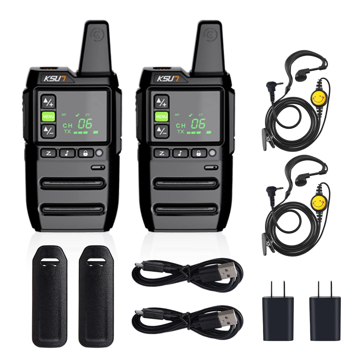 Long Range Walkie Talkies Waterproof, 2 Pack Rechargeable Two Way Radios Adults Usb Charging Battery Portable For Outdoor Huntin