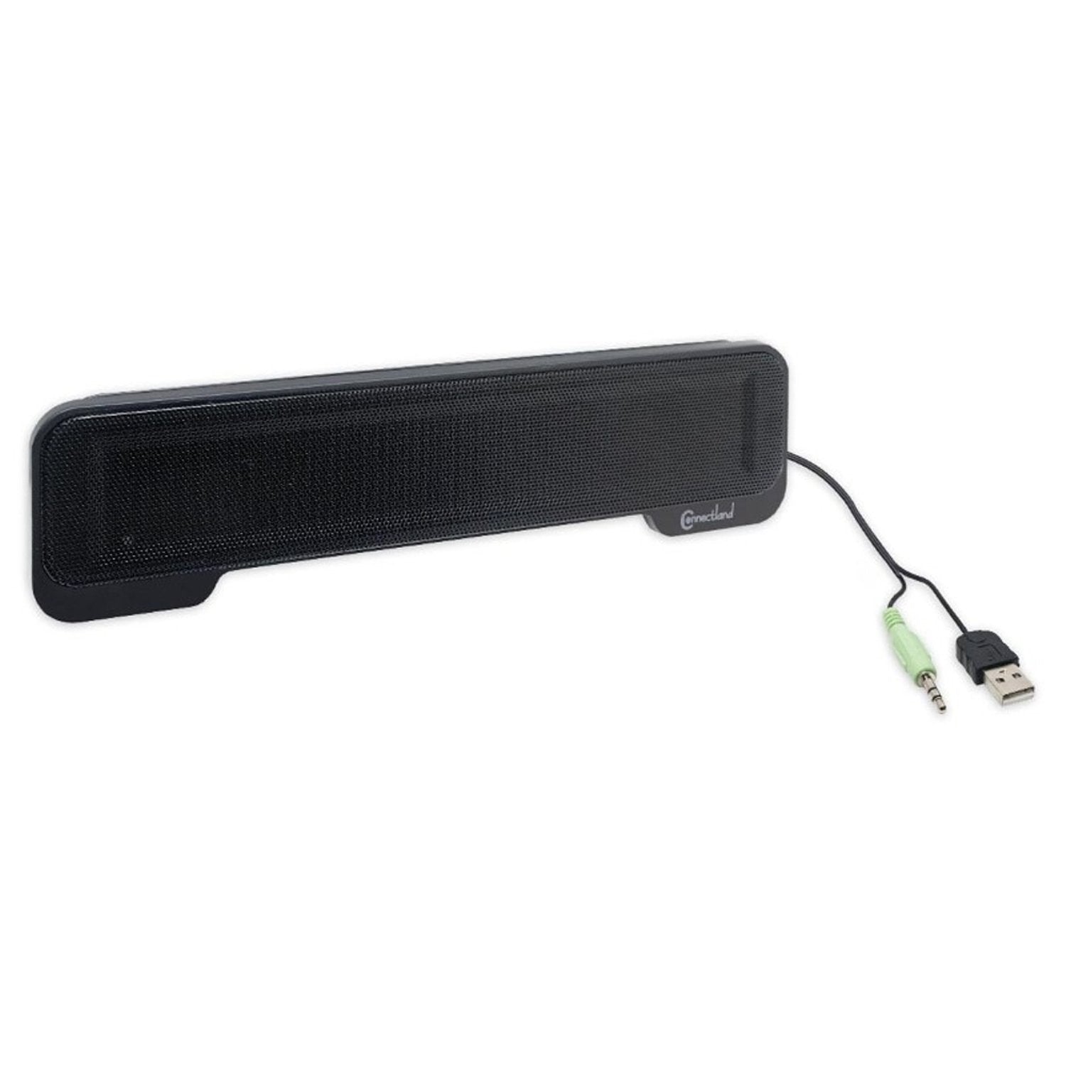 Syba USB Powered 3.5mm Audio Laptop Speaker CL-SPK20138 Clip-On Soundbar - Portable Compact Travel Stereo Speaker Bar Design Use