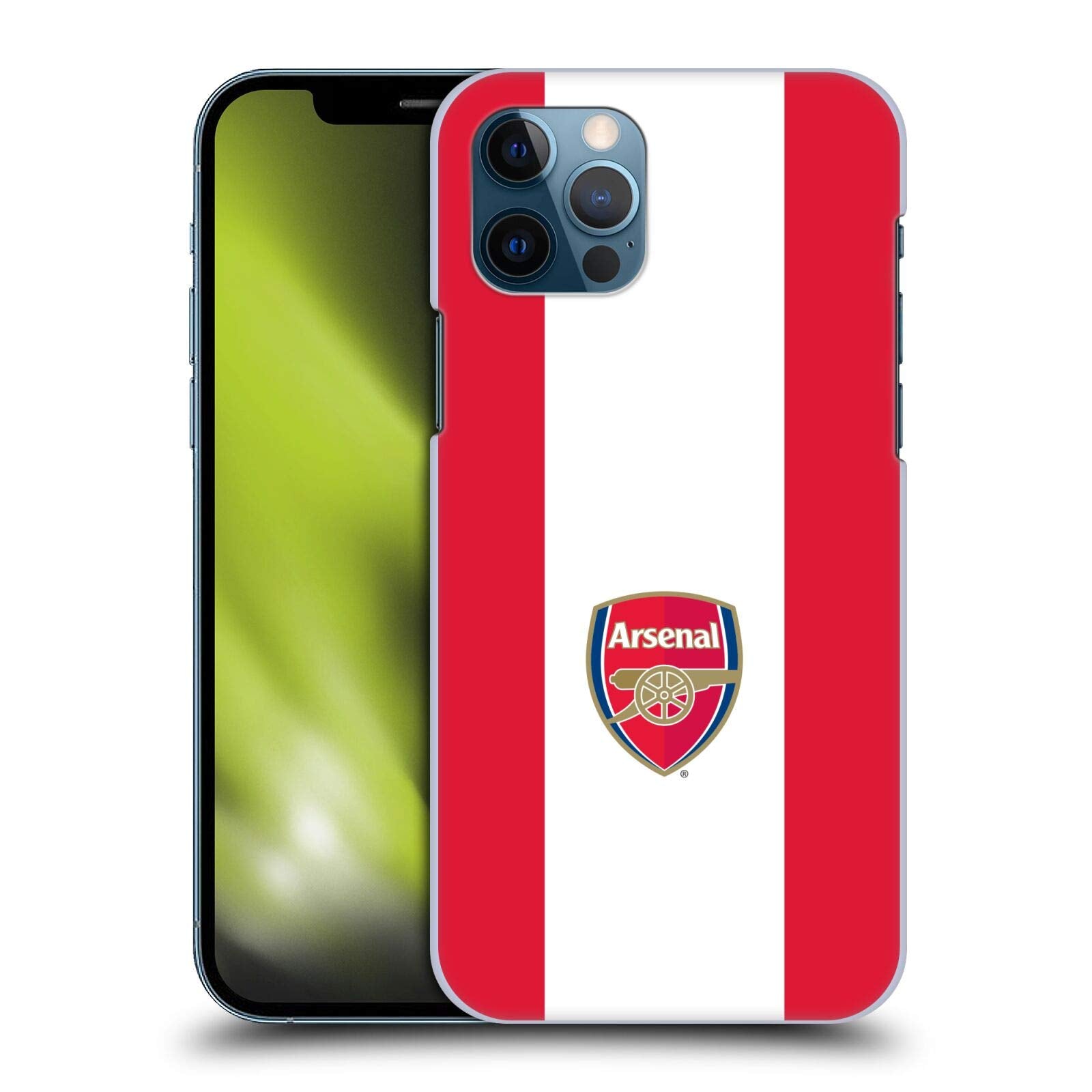 Head Case Designs Officially Licensed Arsenal Fc Stripes 2 Crest 2 Hard Back Case Compatible With Apple Iphone 12 / Iphone 12 Pr