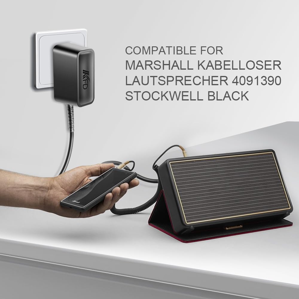 [Ul Listed] Kfd Ac Adapter For Marshall Stockwell Portable Bluetooth Speaker 4091451 04091451 & Advent Aw870 Wireless Powered Speakers Power Supply Cord Cable Ps Battery Wall Home Charger Mains Psu