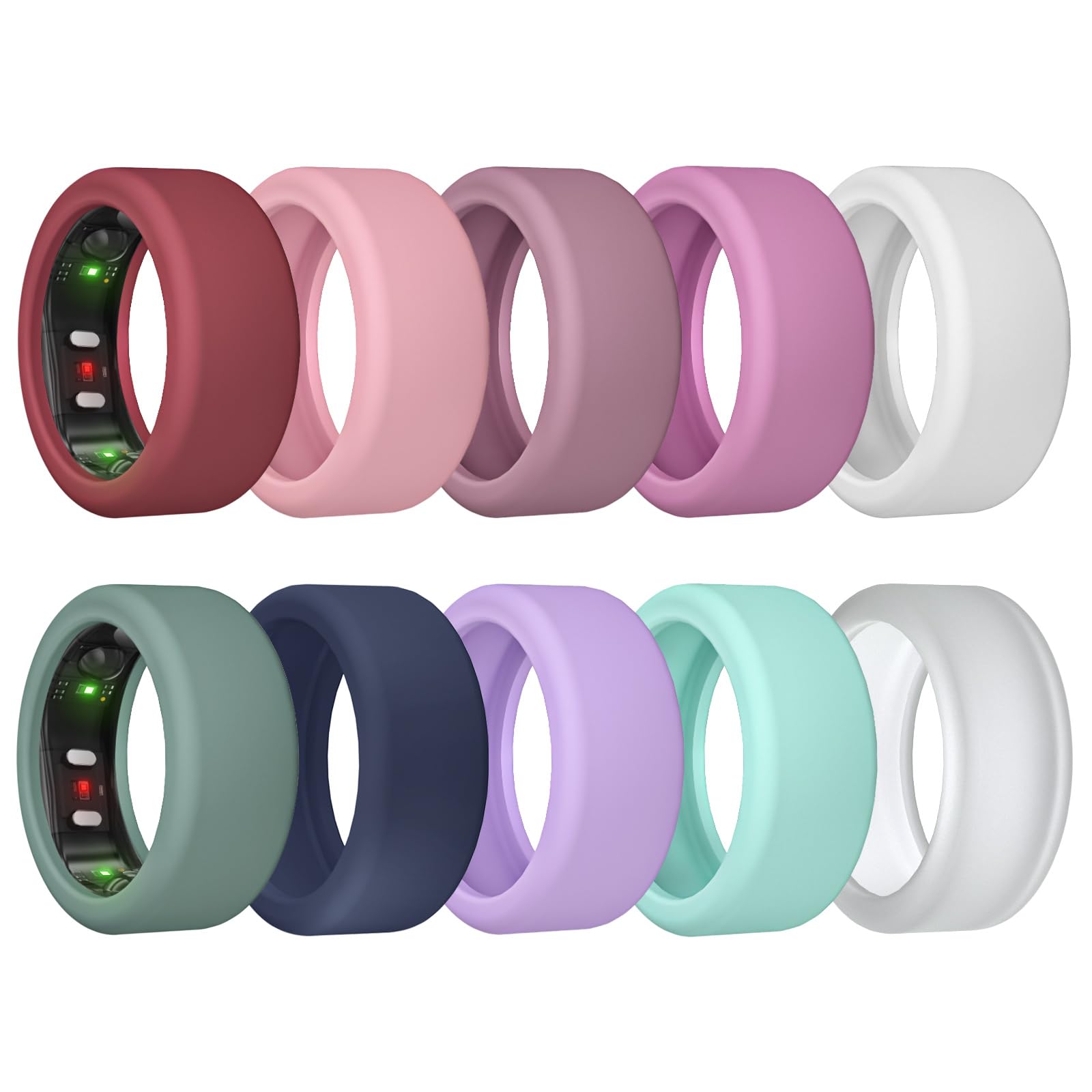MAKCPOIMER 10 Pack Ring Cover for RingConn Gen 2, Elastic Silicone Ring Protector for RingConn Gen 2 Air Working Out Accessories