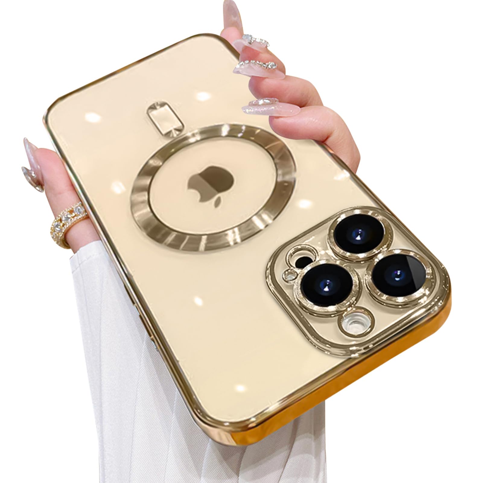 OOK Magnetic Case Made for iPhone 14 Pro Max (6.7 Inch) [Built-in Camera Lens Protector] [Compatible with MagSafe] Soft TPU Anti