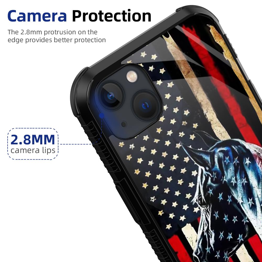 Zhuxuxitt Case For Iphone 14/13 Case,Flag Horse Case For Iphone 14/13 Design For Men Boys [Anti-Scratch] Non-Slip+Shockproof Rug