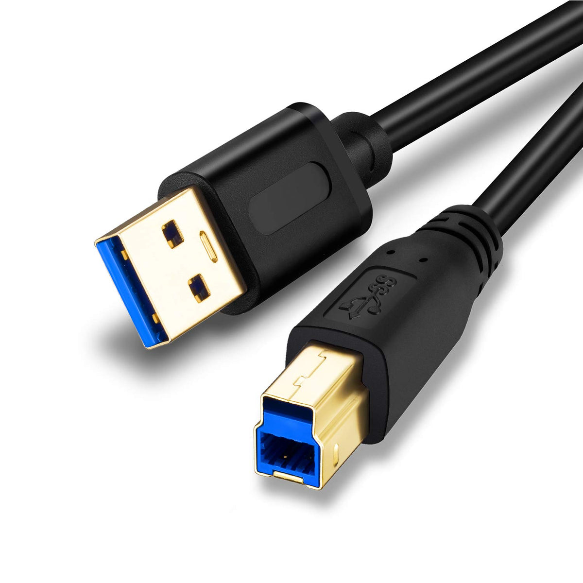 Jelly Tang Usb 3.0 Cable A Male To B Male 20Ft,Superspeed Usb 3.0 A B/A Male To B Male Cable   For Scanner, Printers, Desktop External Hard Drivers And More(20Ft/6M)