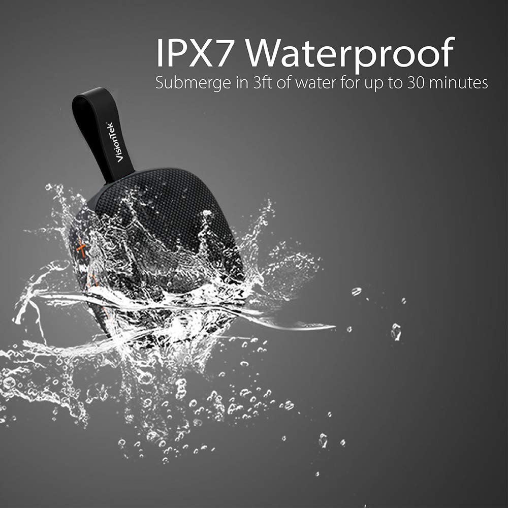 Visiontek Soundcube Wireless Bluetooth Speaker With Ipx7 Waterproof Rating, Bluetooth 5.0, 6+ Hour Playtime, Built-In Mic, Tws S