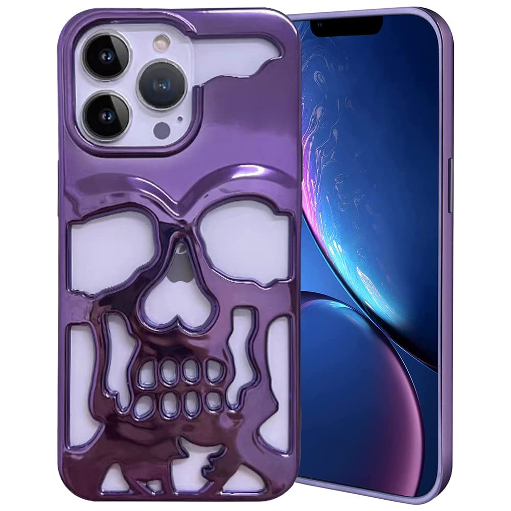 Imogacla 2023 Skull Halloween Phone Case - Chrome Hearts iPhone 15 Case, Skeleton Cool Gothic Designer for iPhone 15 Phone Case 