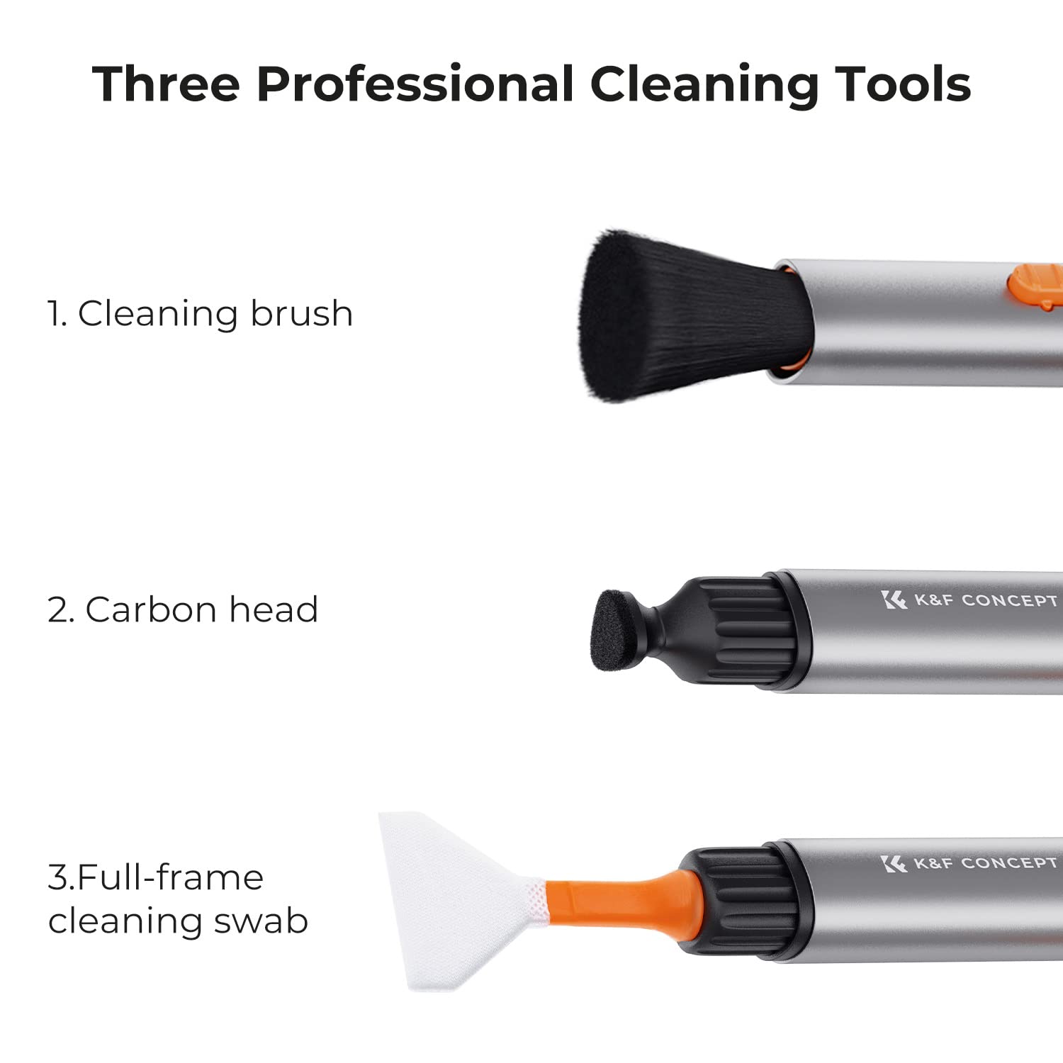 K&F Concept Camera Cleaning Kit, 6 In 1 With Vacuum Cleaning Cloth*2, Replaceable Cleaning Pen, Full Frame Cleaning Wand*2, Sili