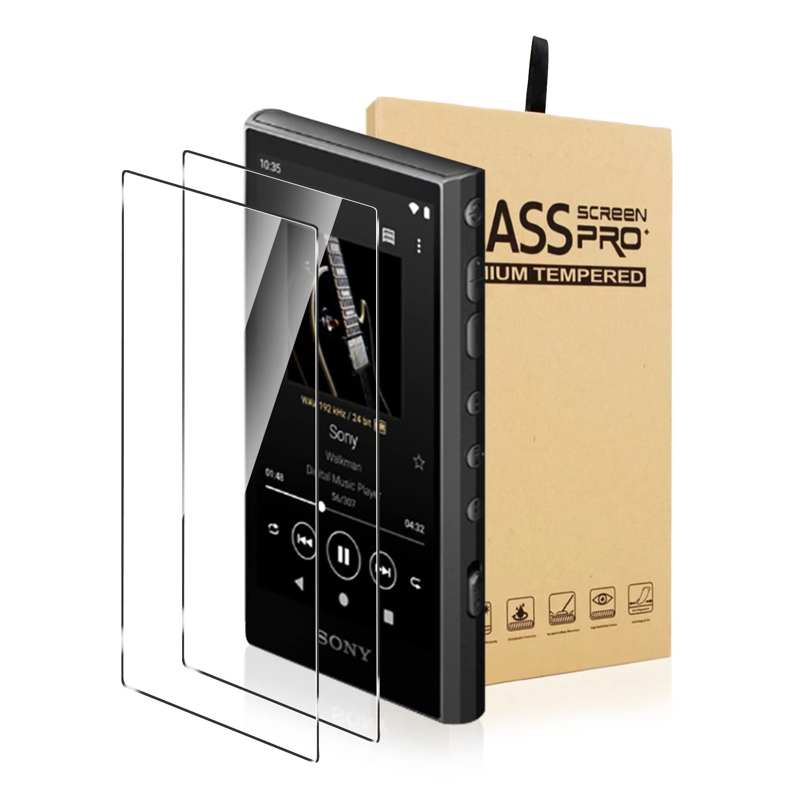 Audiopartner 9H Scratch Proof Premium Front Lcd Screen Protector Guard Tempered Glass Protective Film For Sony Walkman Nw A300 S