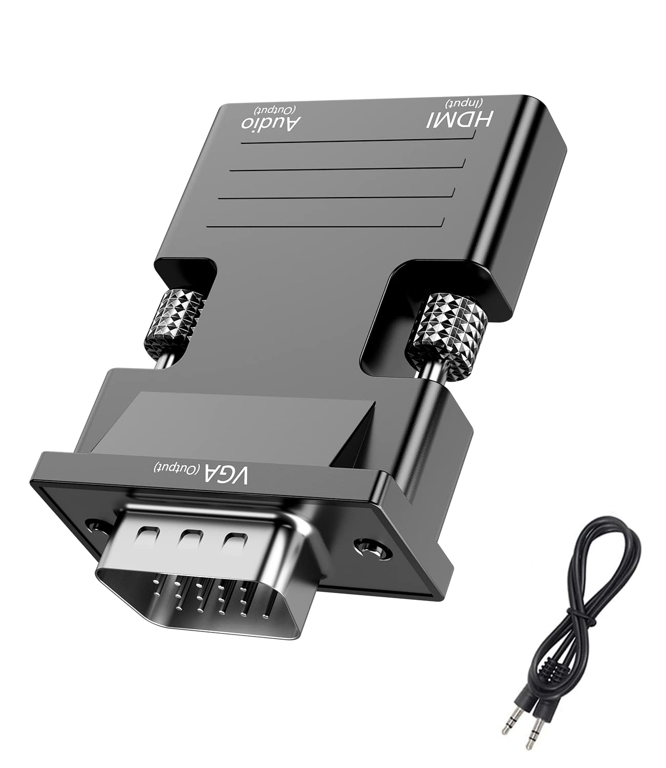 Berlat Hdmi To Vga Adapter Converter, Audio Output Computer Set Top Box Connector Dongle For Laptop, Pc, Monitor, Projector, Hdtv, Chromebook, Roku, Xbox  3.5Mm Stereo Cable Included